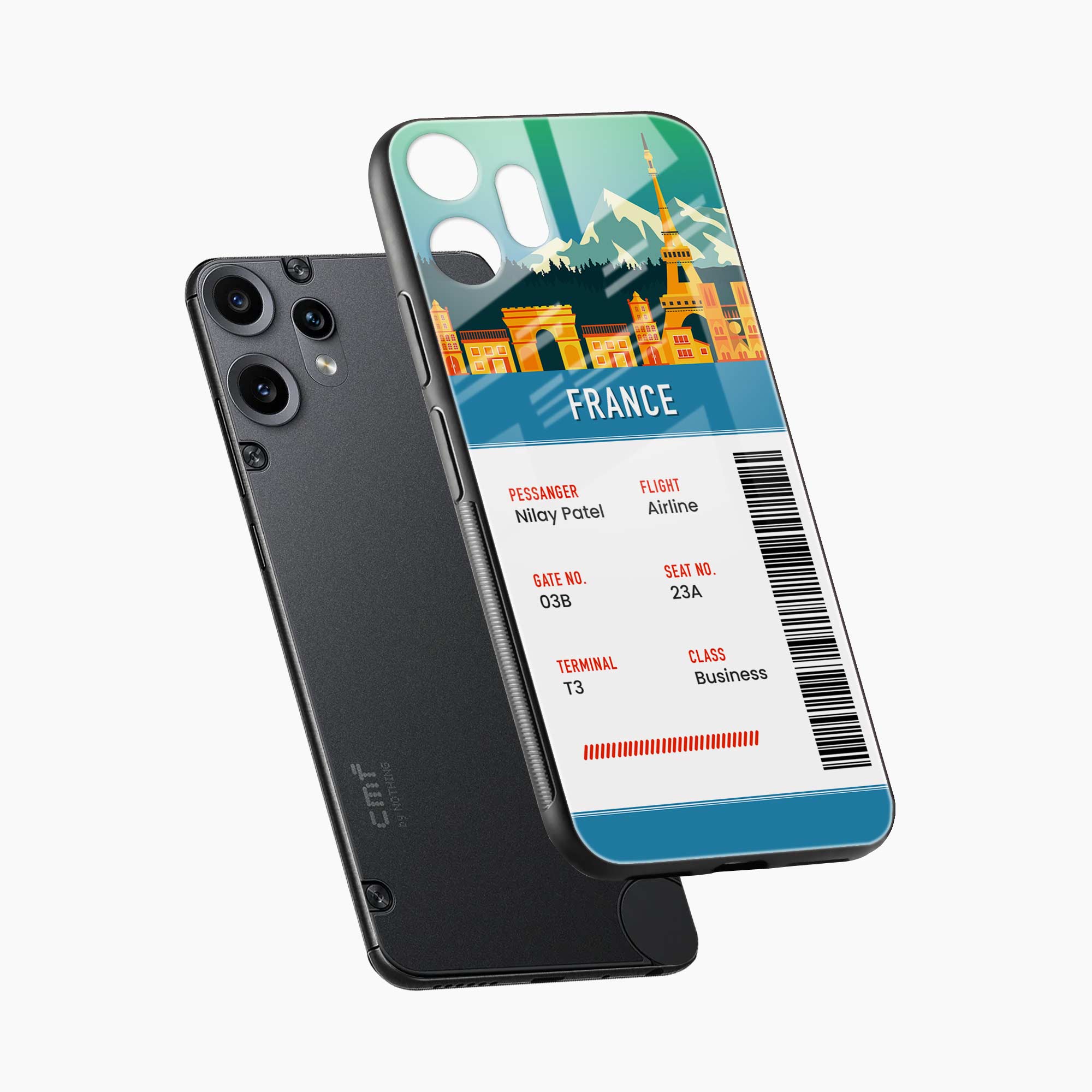 France Boarding Pass Nothing Phone 2 Pro 5G Back Cover