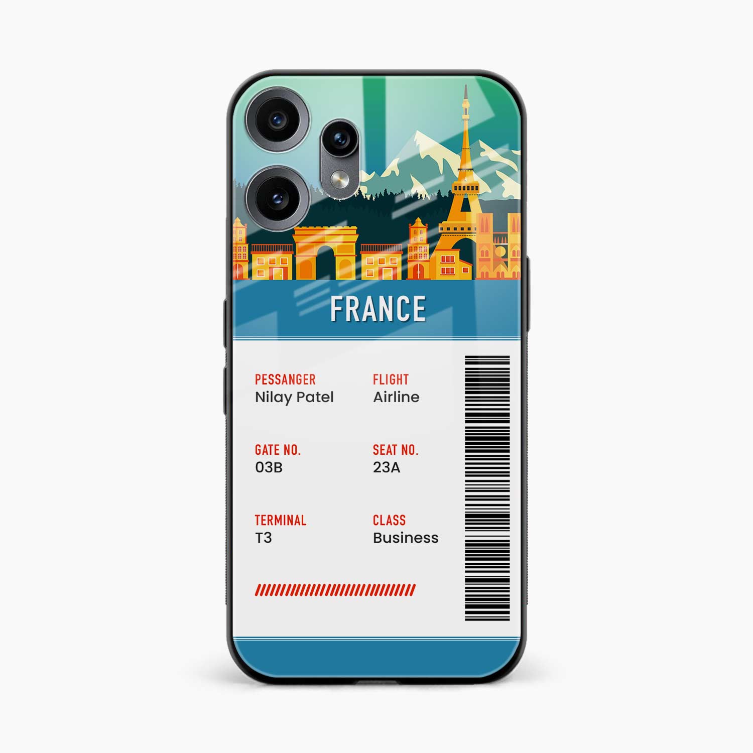 France Boarding Pass Nothing Phone 2 Pro 5G Back Cover