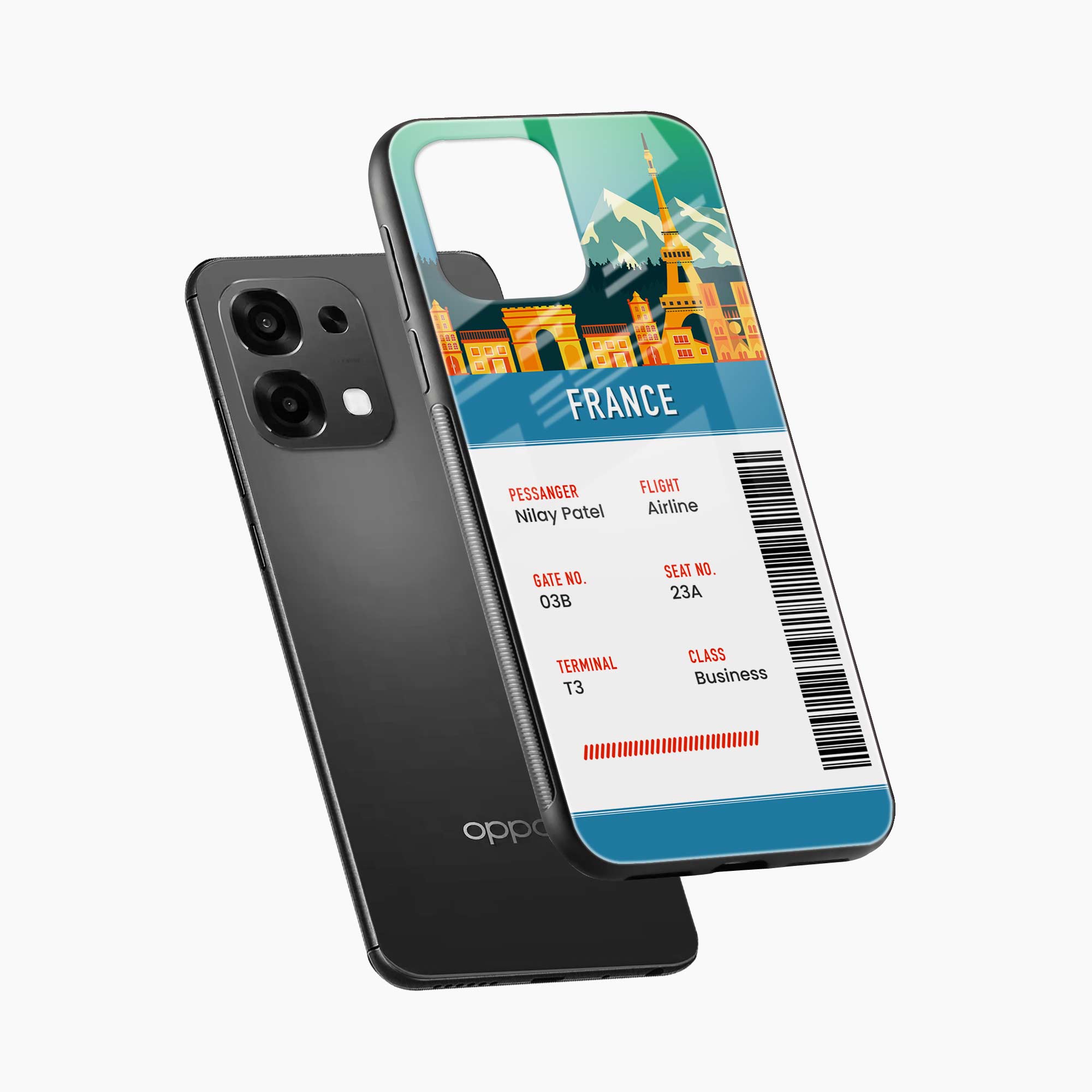 France Boarding Pass Oppo F31 5G Back Cover