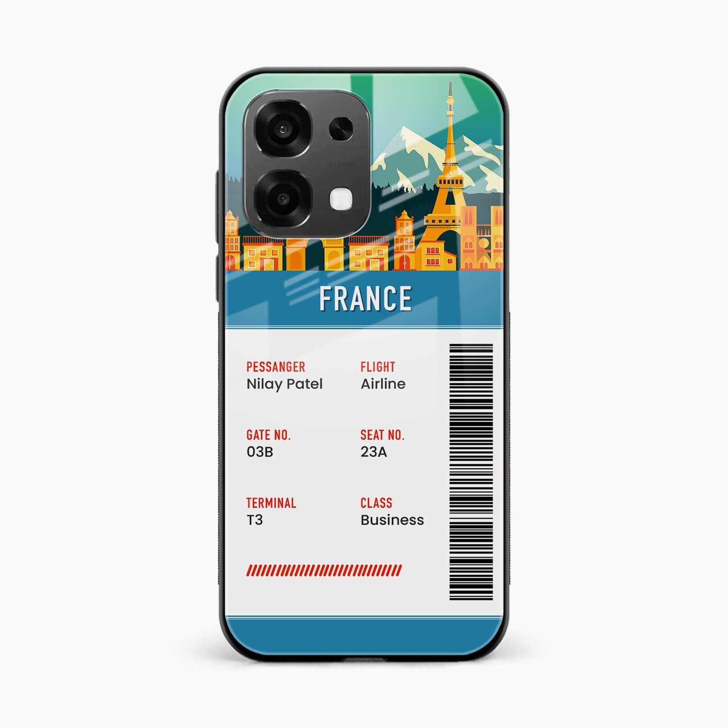 France Boarding Pass Oppo F31 5G Back Cover