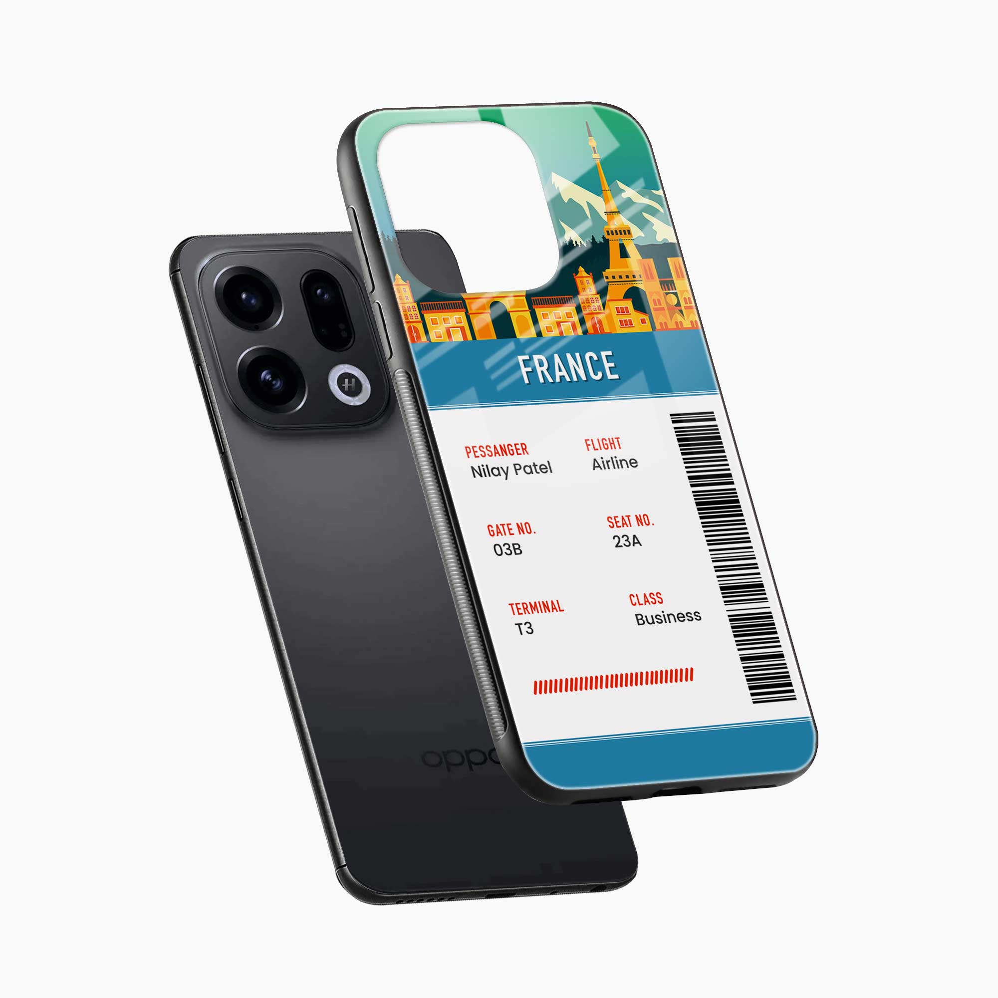 France Boarding Pass Oppo Find X9 Back Cover