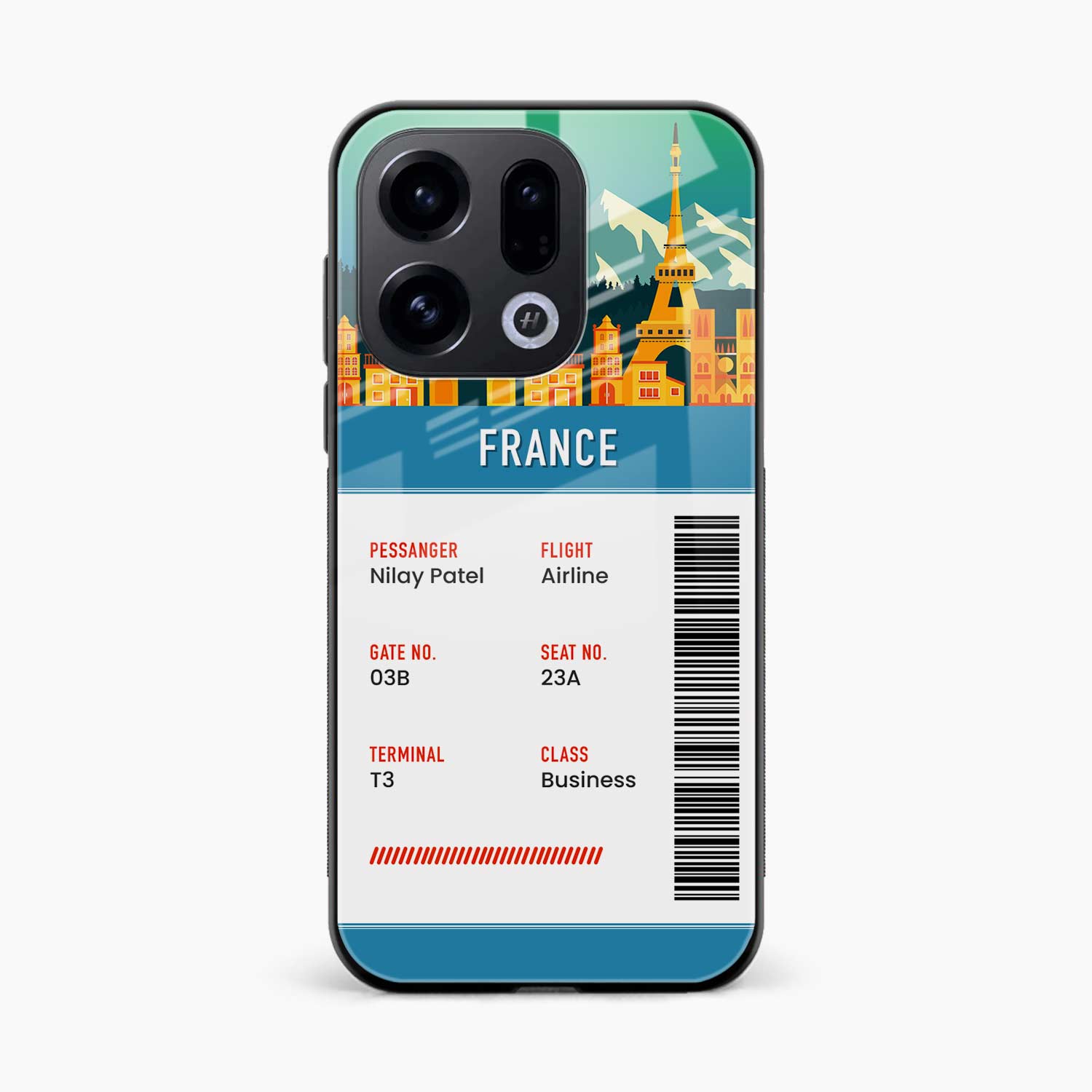 France Boarding Pass Oppo Find X9 Back Cover