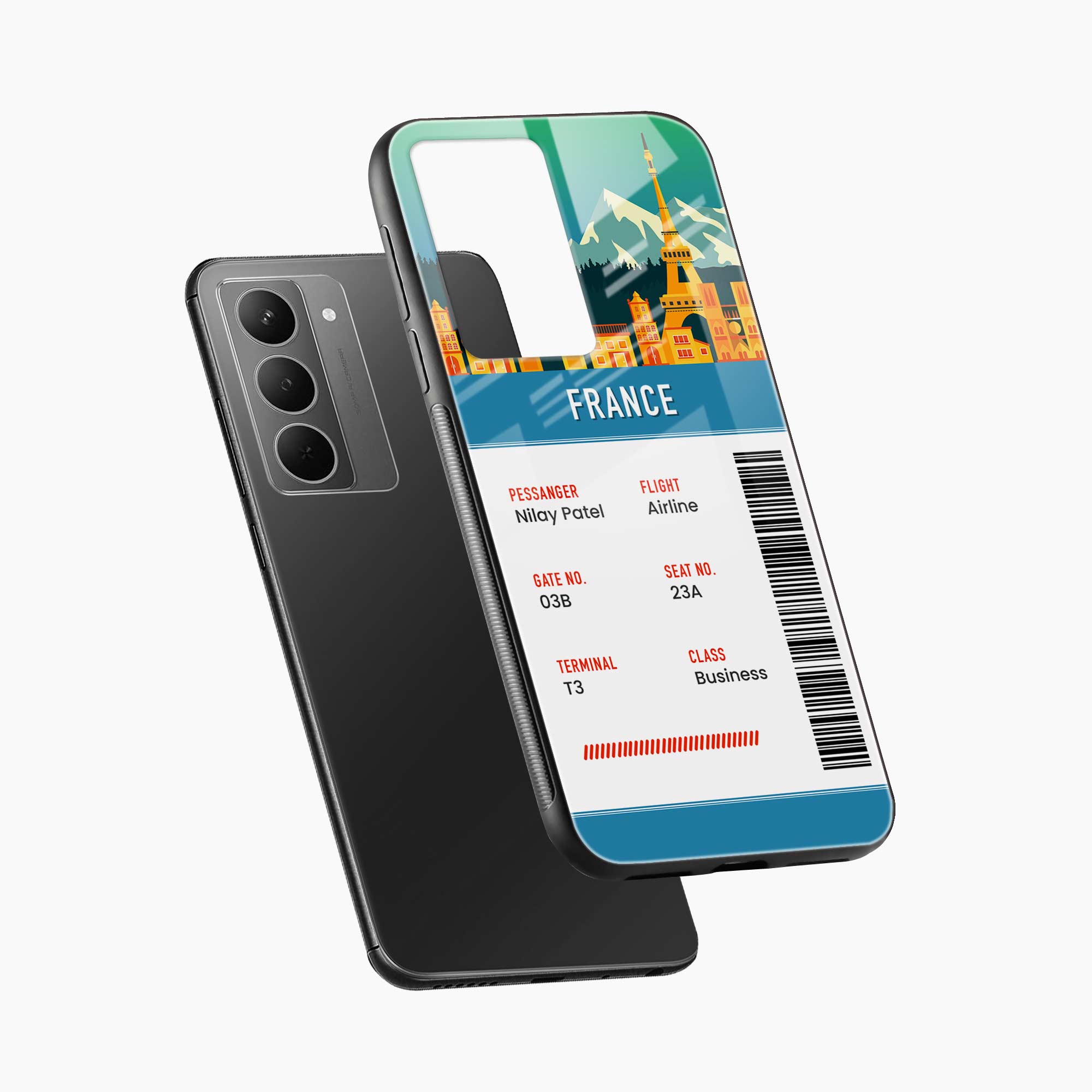 France Boarding Pass Realme Narzo 80x 5G Back Cover