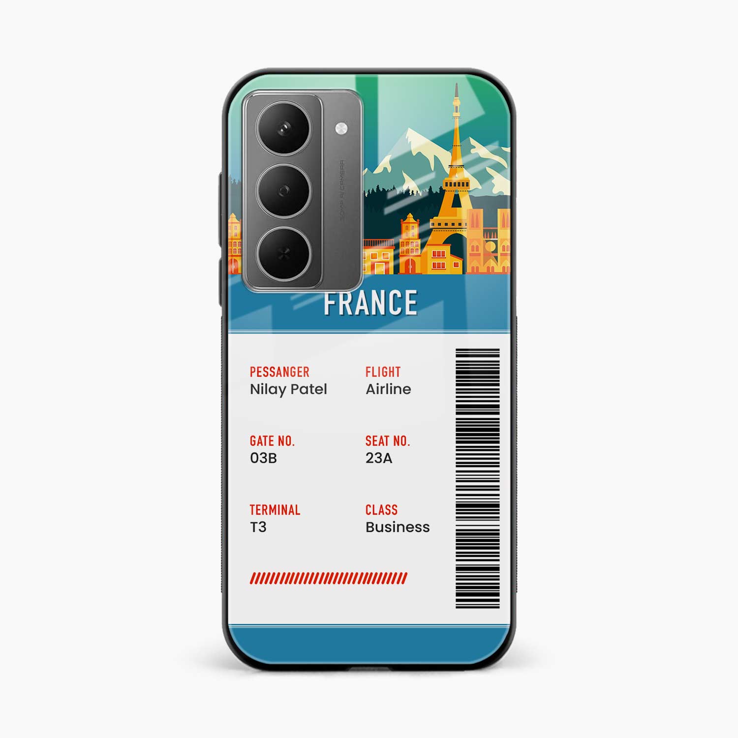 France Boarding Pass Realme P3x 5G Back Cover