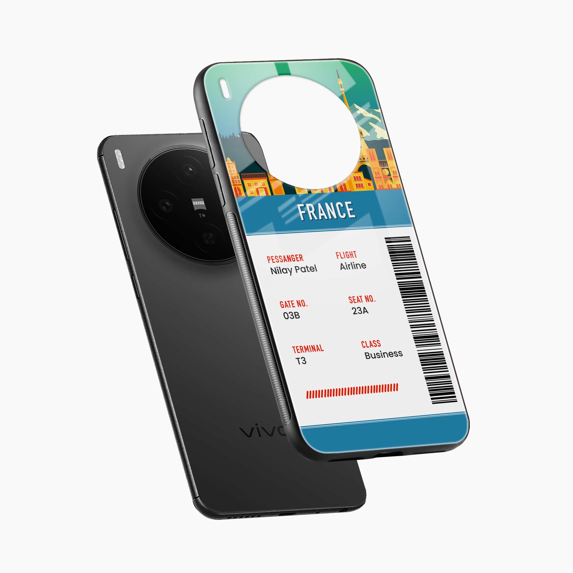 France Boarding Pass Vivo X300 5G Back Cover