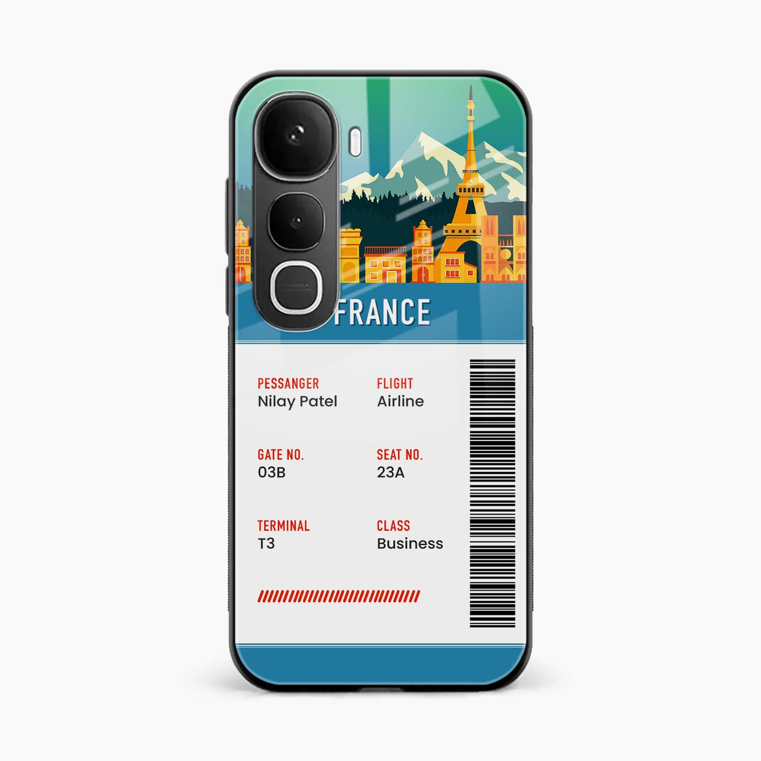 France Boarding Pass Vivo Y400 5G Back Cover