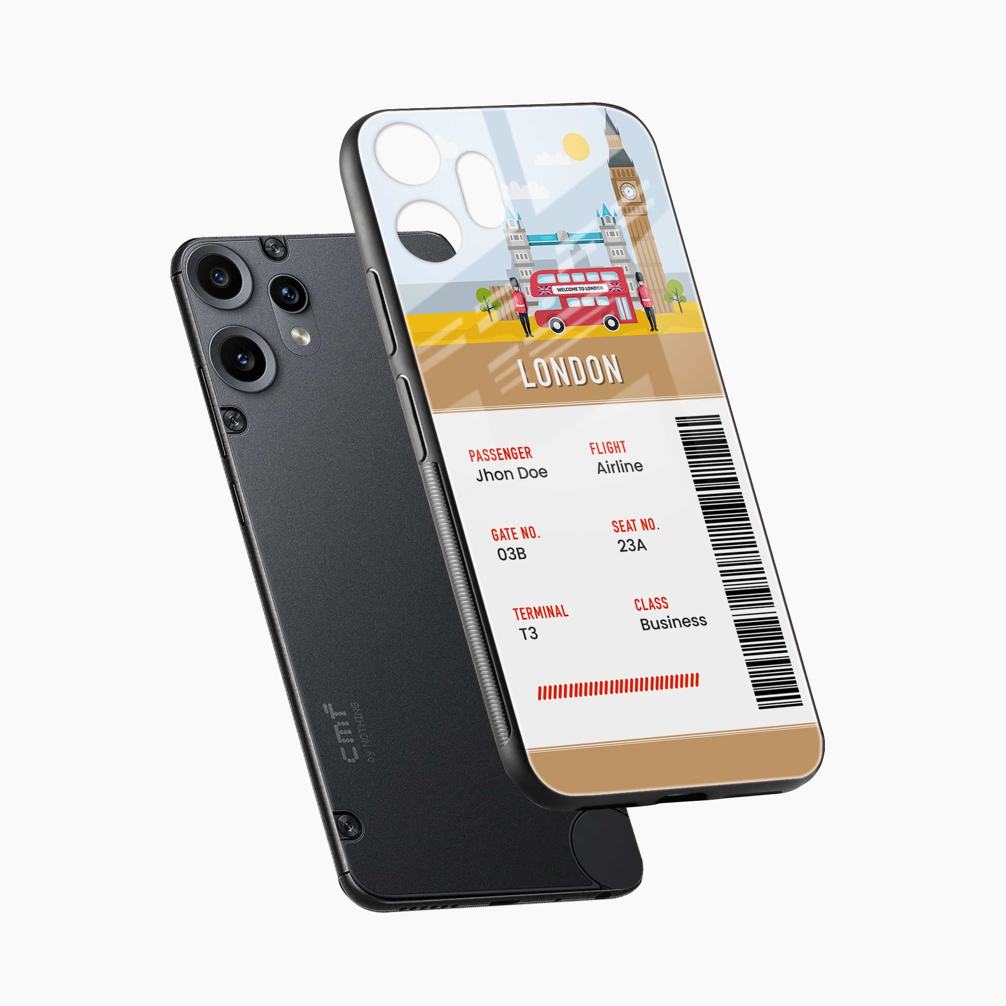 London Boarding Pass Nothing Phone 2 Pro 5G Back Cover