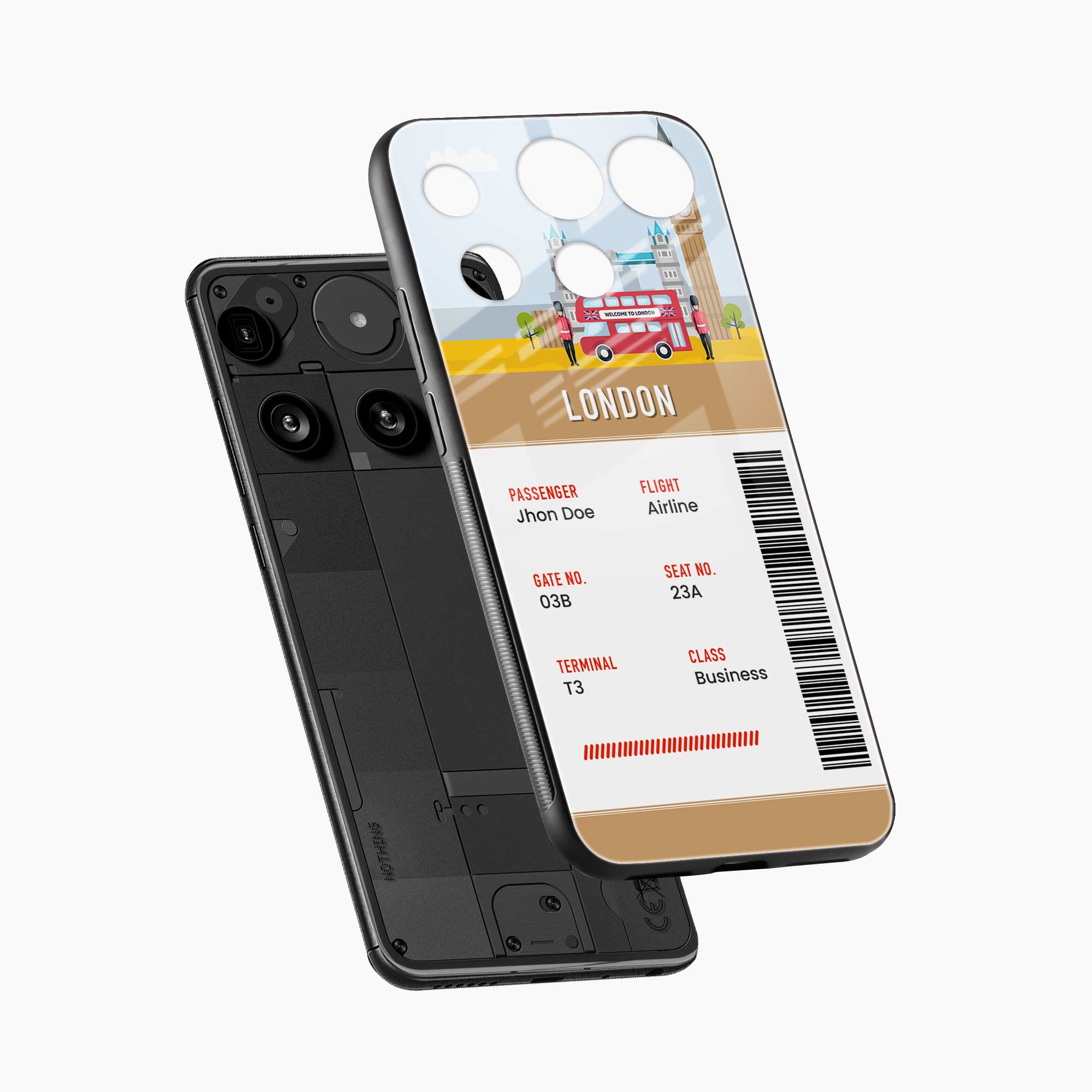London Boarding Pass Nothing Phone 3 Back Cover