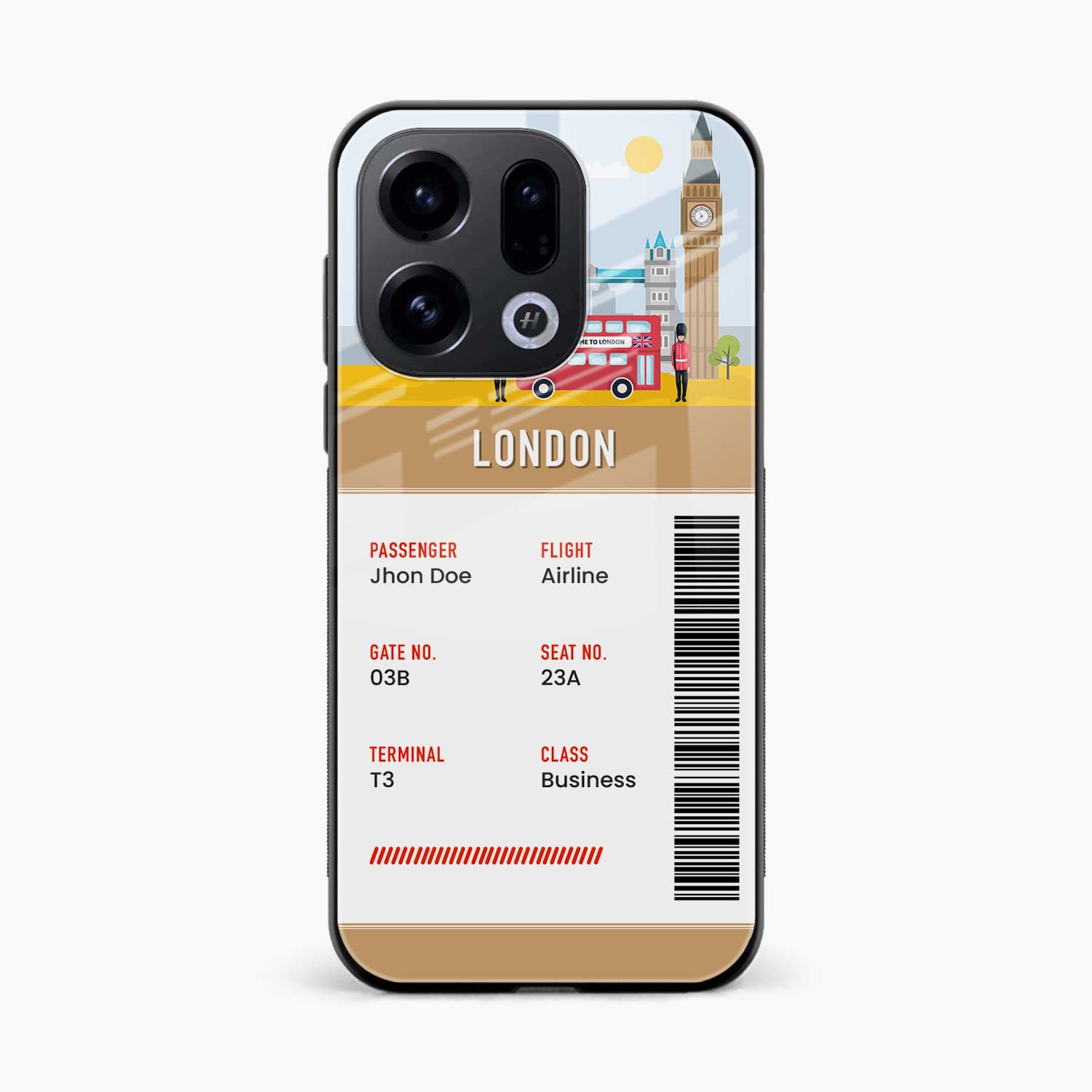 London Boarding Pass Oppo Find X9 Back Cover