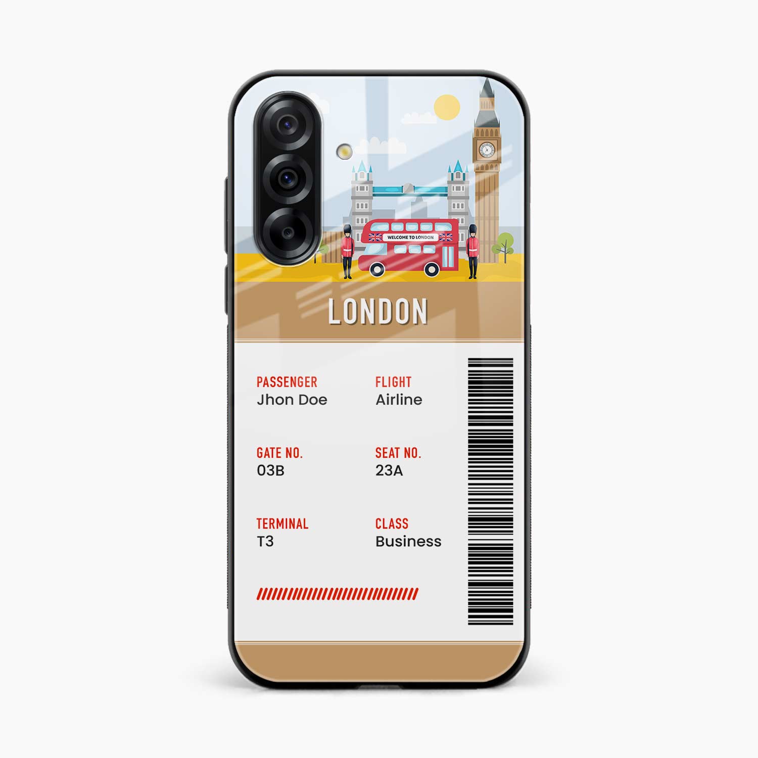 London Boarding Pass Samsung F17 5G Back Cover