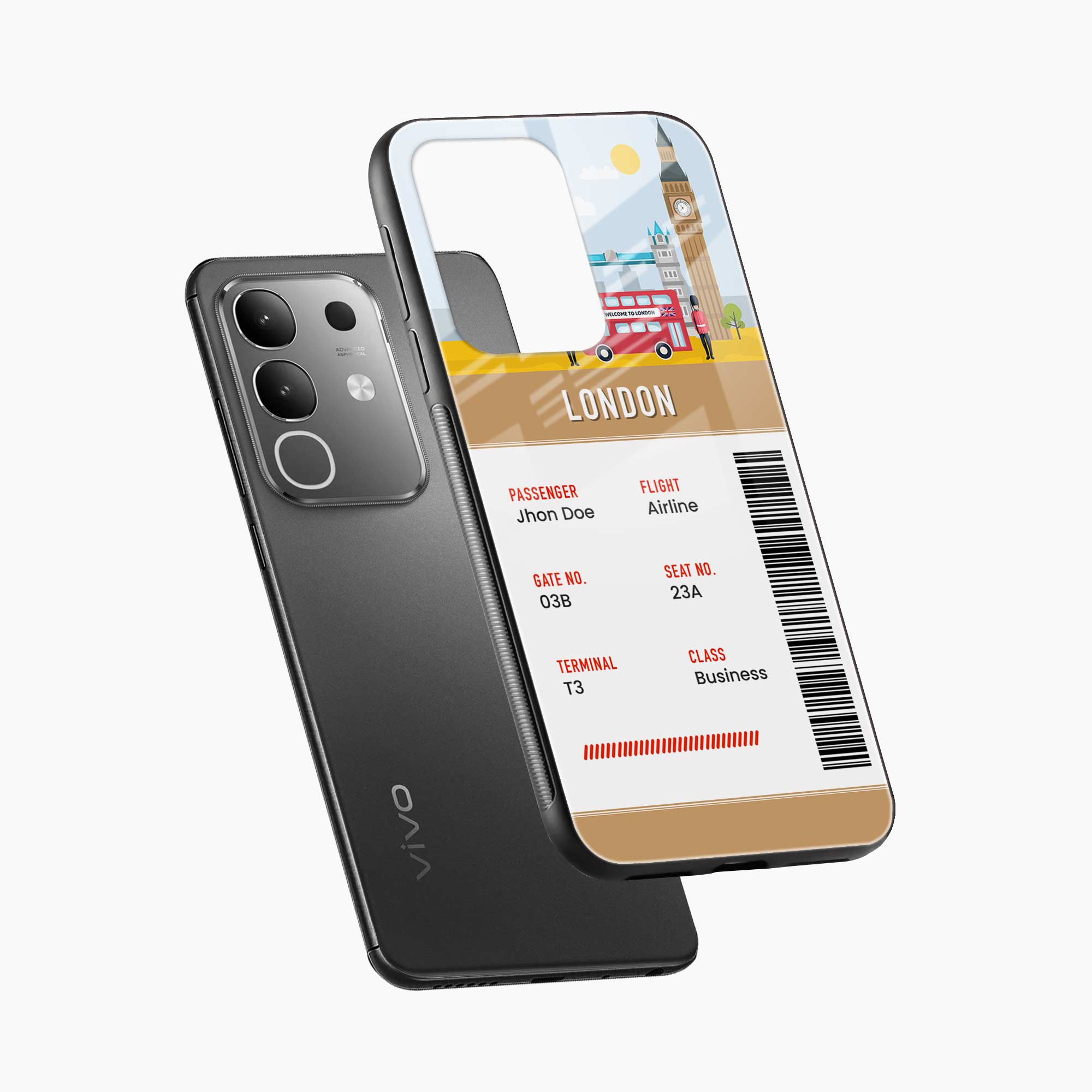 London Boarding Pass Vivo Y31 Pro 5G Back Cover