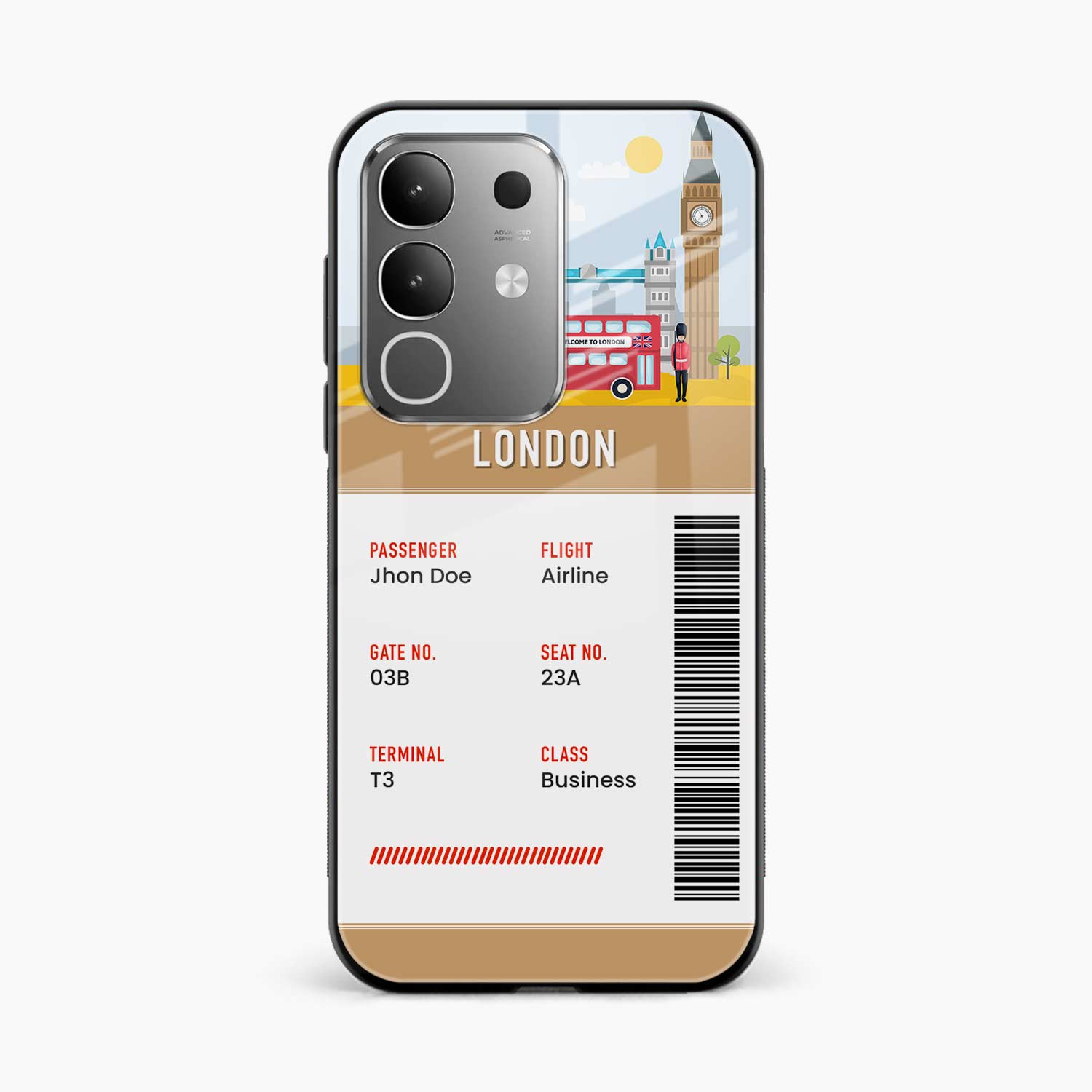 London Boarding Pass Vivo Y31 Pro 5G Back Cover