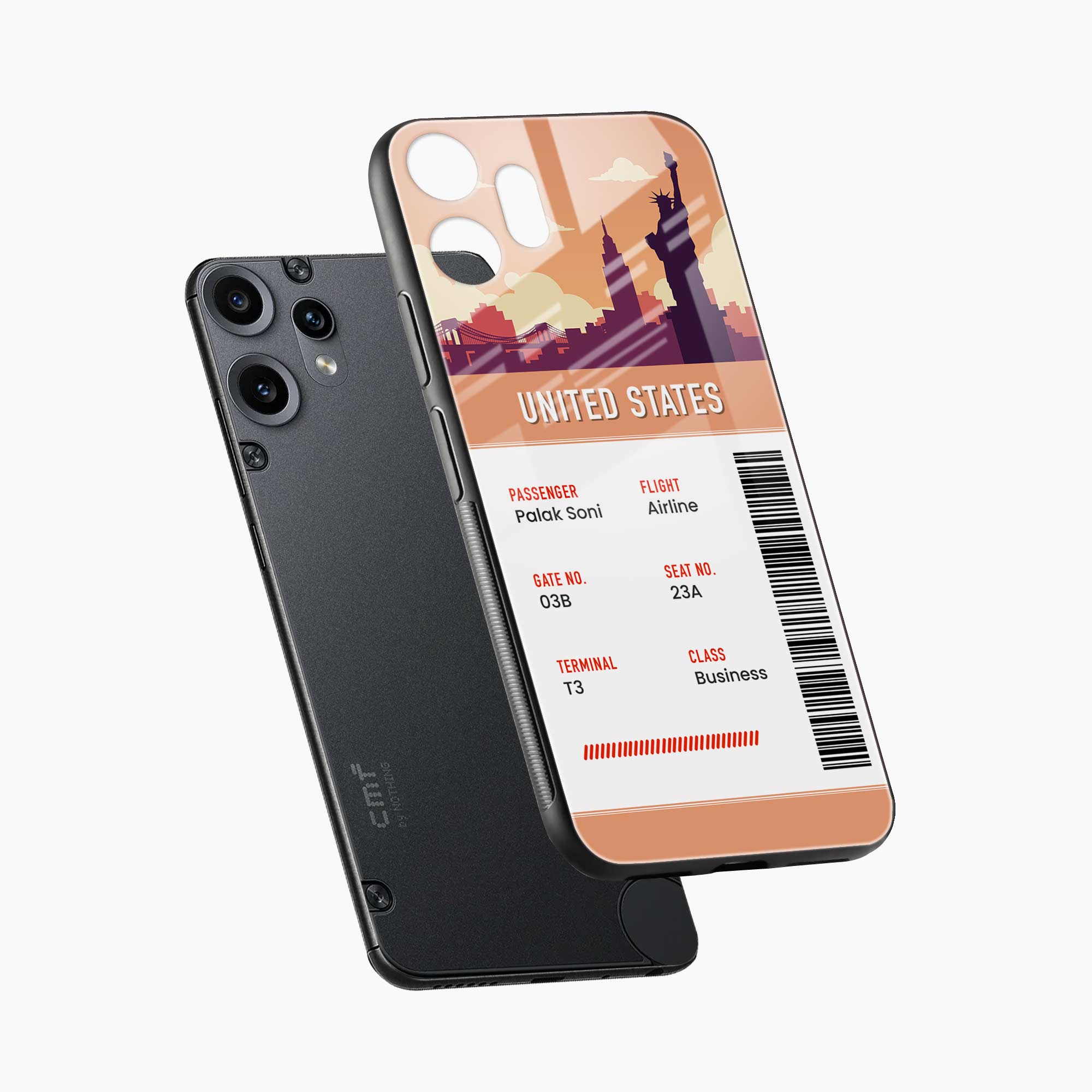 United States Boarding Pass Nothing Phone 2 Pro 5G Back Cover