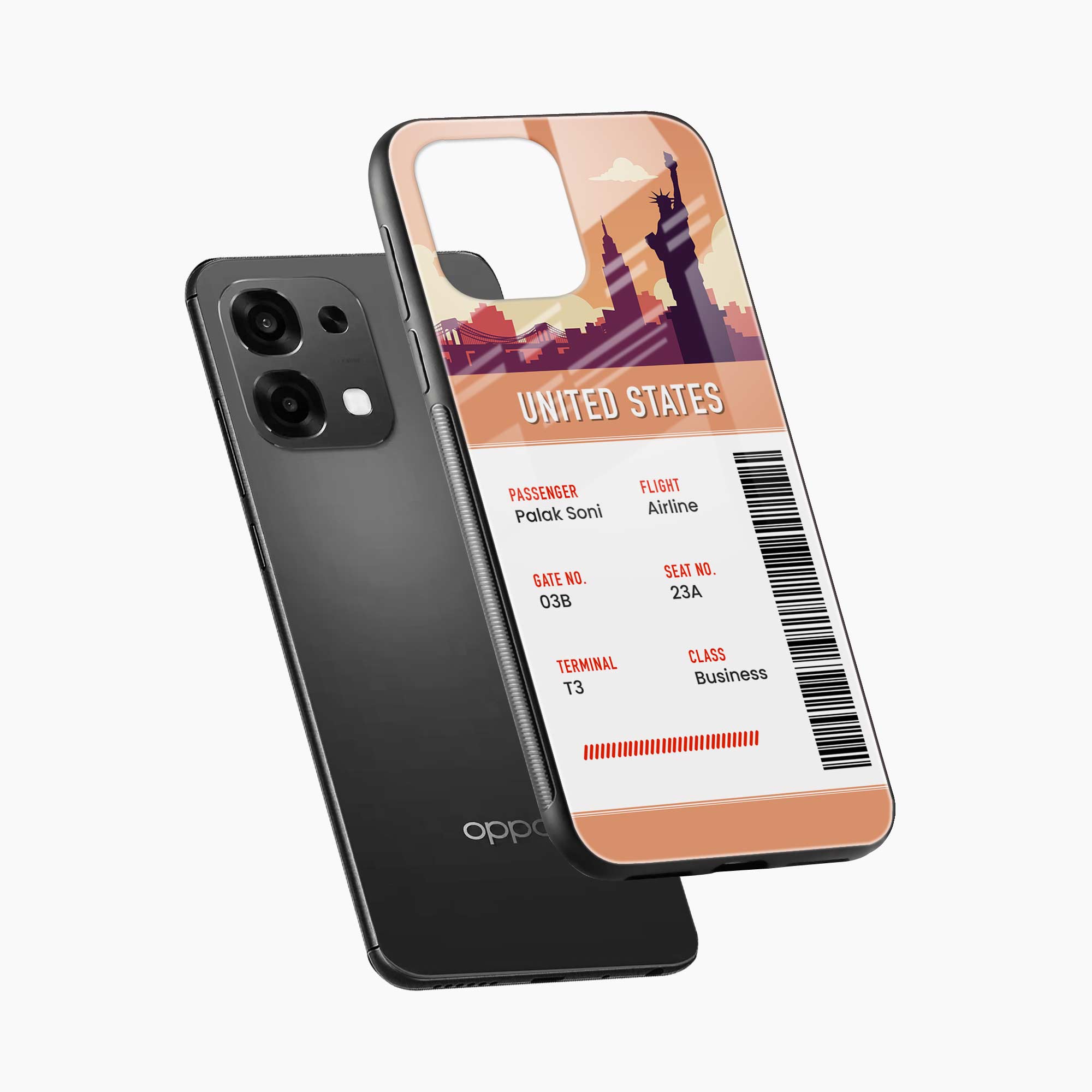 United States Boarding Pass Oppo F31 5G Back Cover