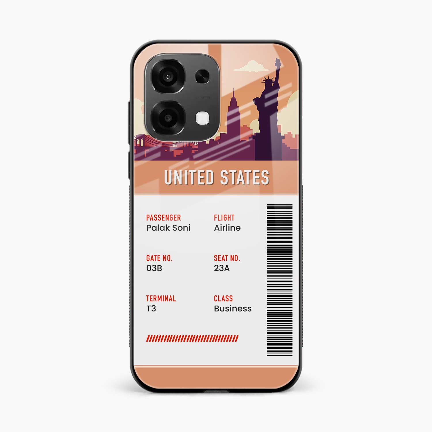 United States Boarding Pass Oppo F31 5G Back Cover