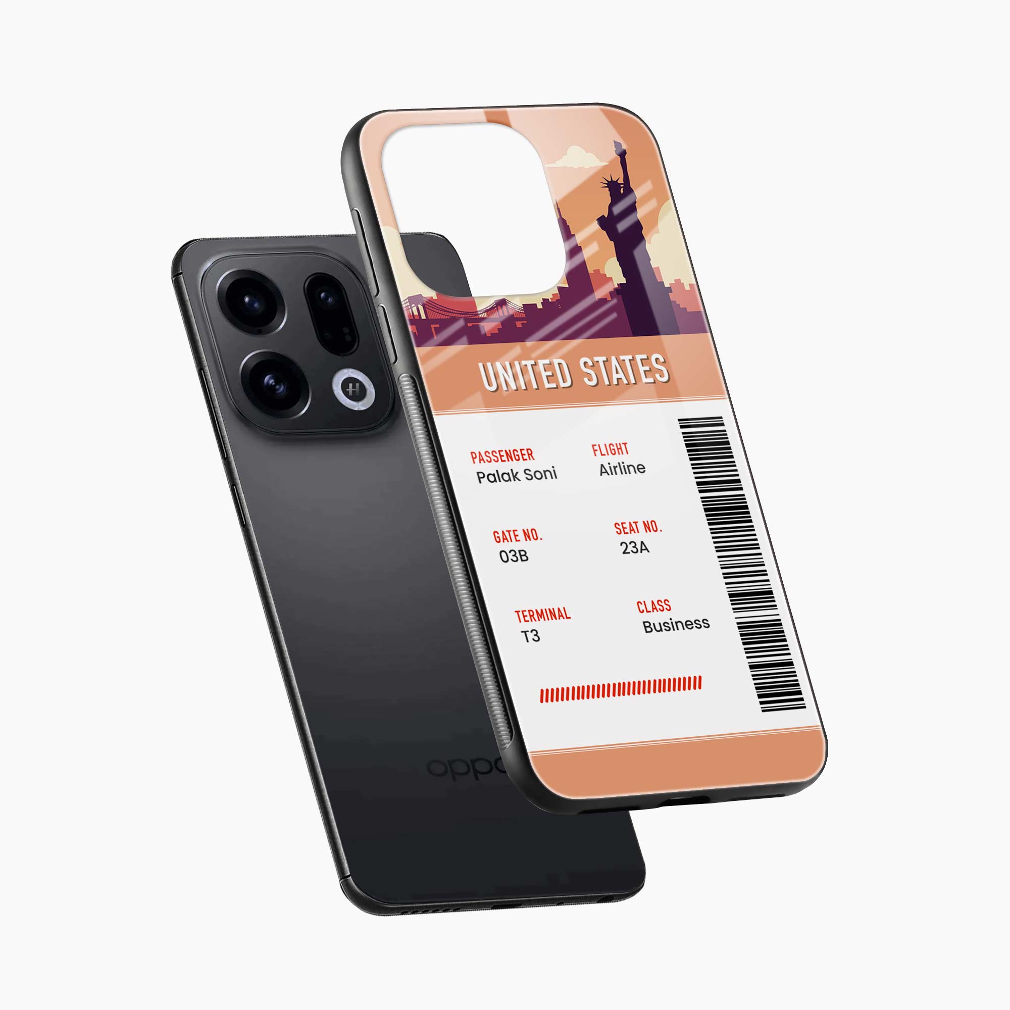 United States Boarding Pass Oppo Find X9 Back Cover