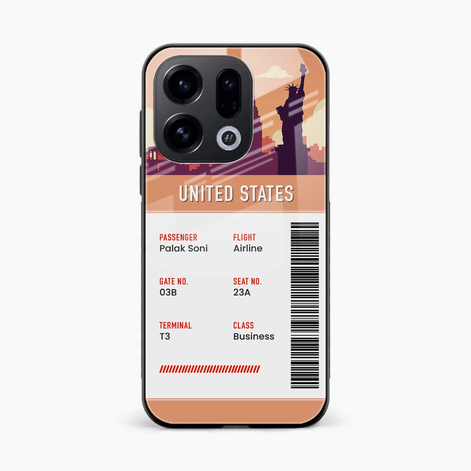 United States Boarding Pass Oppo Find X9 Back Cover