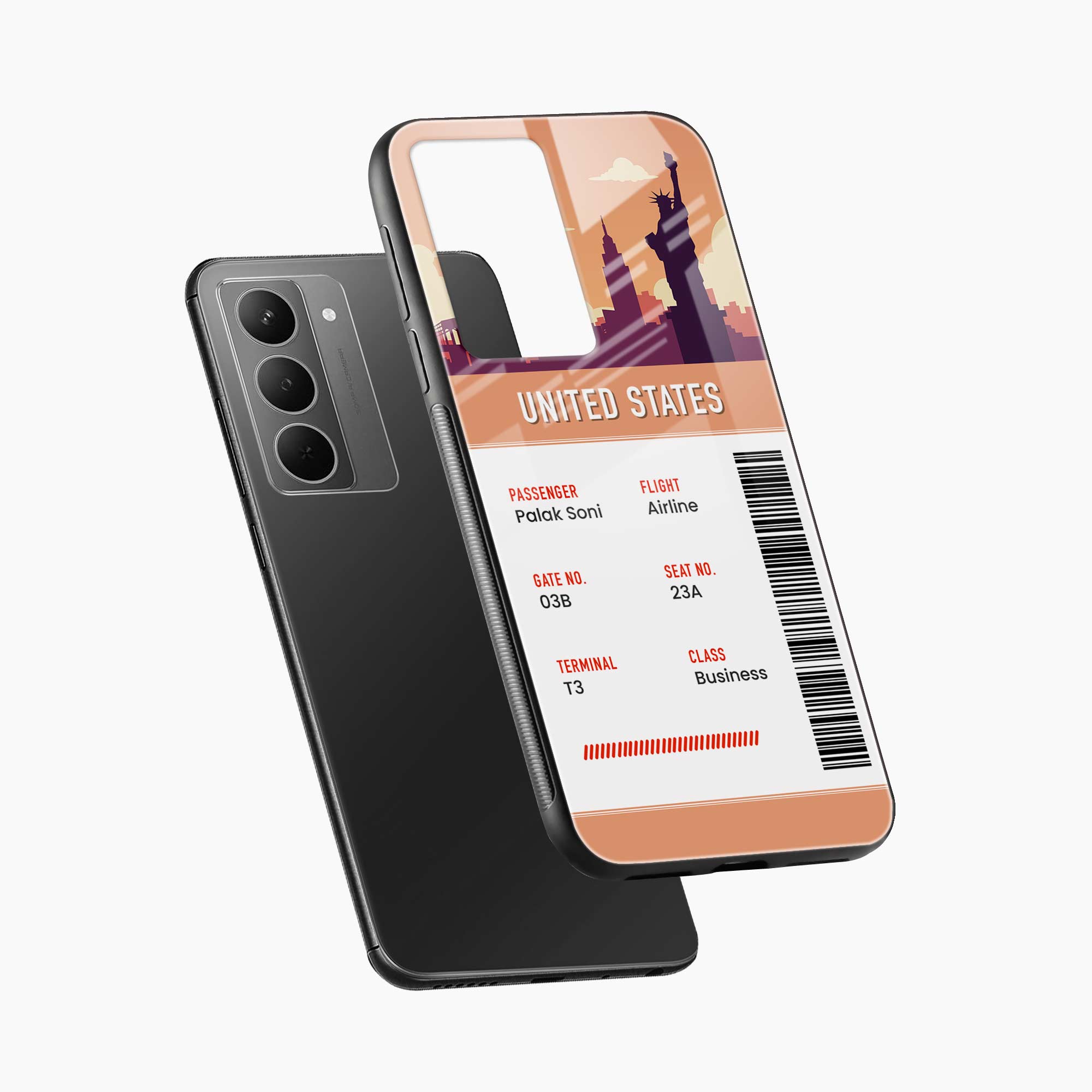 United States Boarding Pass Realme P3x 5G Back Cover