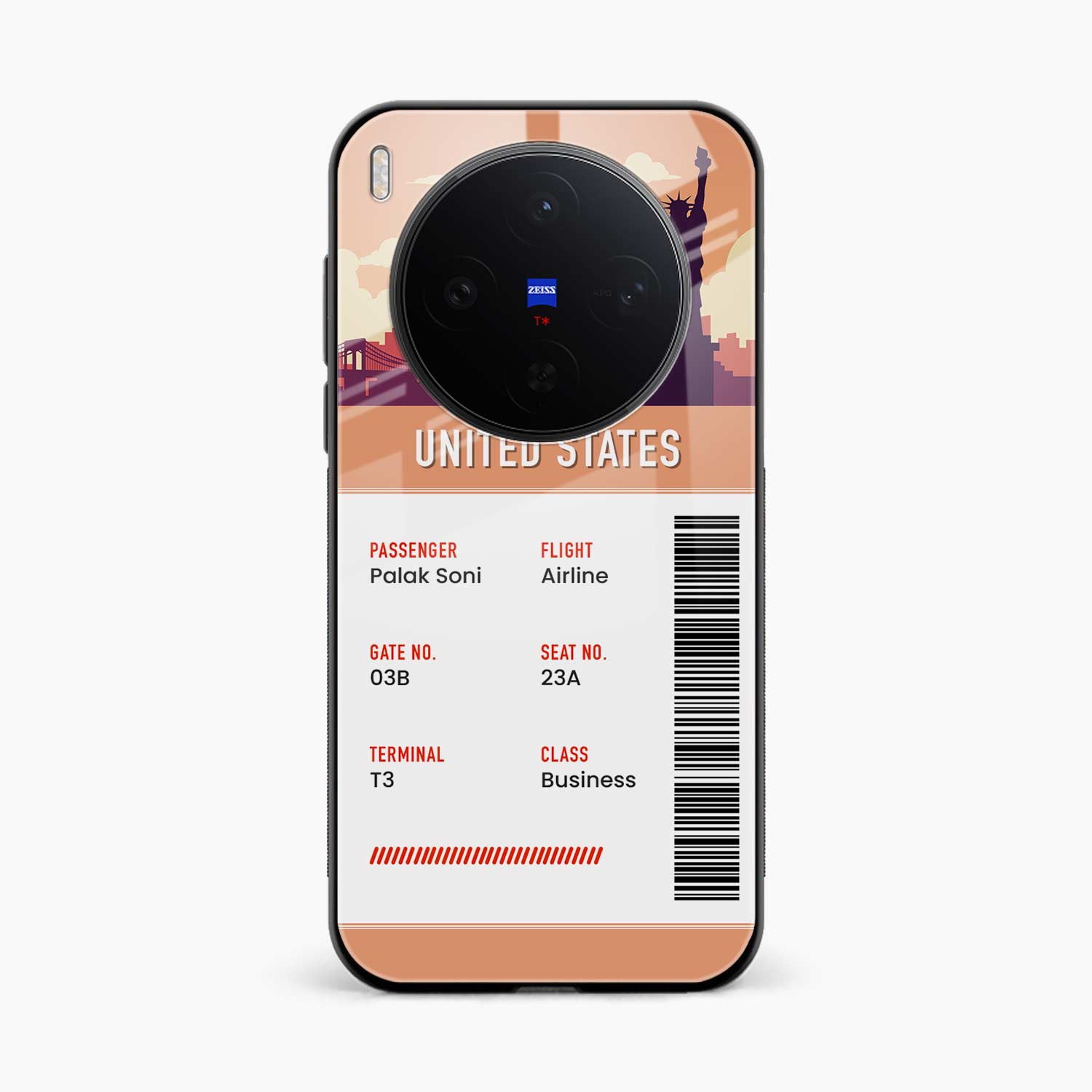United States Boarding Pass Vivo X300 5G Back Cover