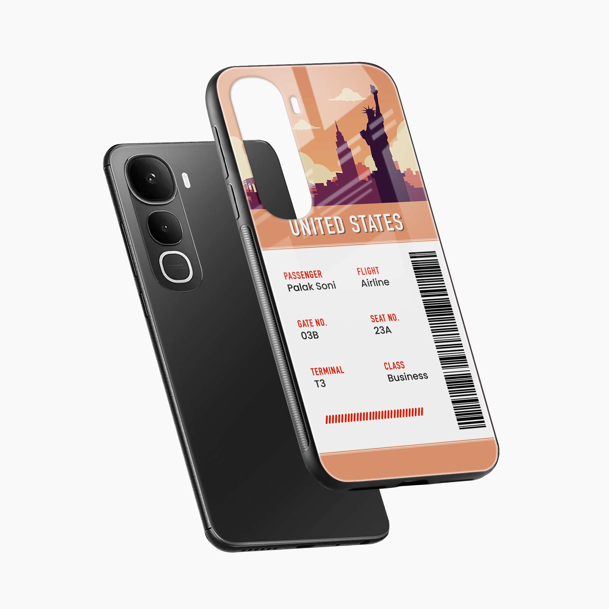 United States Boarding Pass Vivo Y400 5G Back Cover