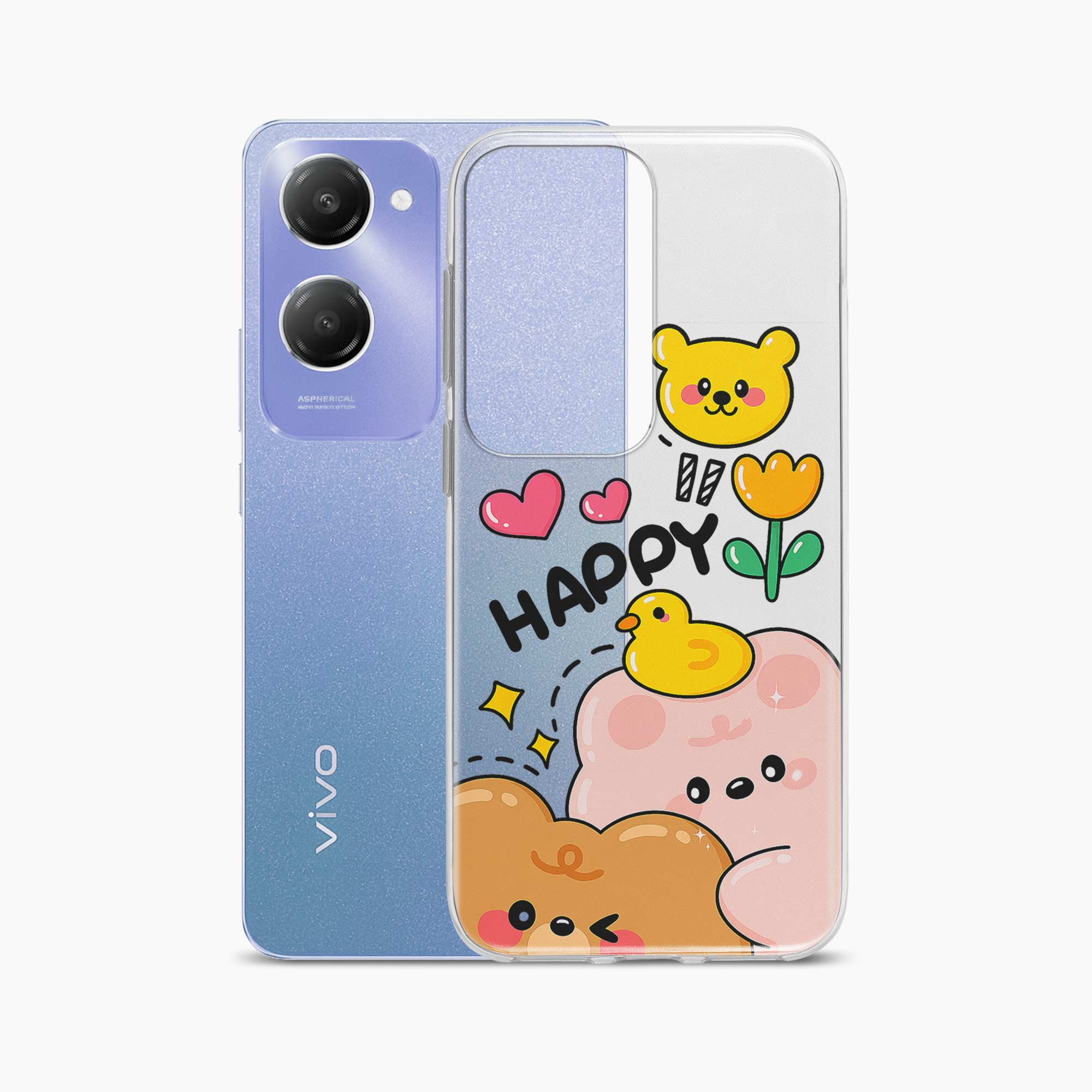Happy Duck Vivo Y28s 5G Silicone Back Cover