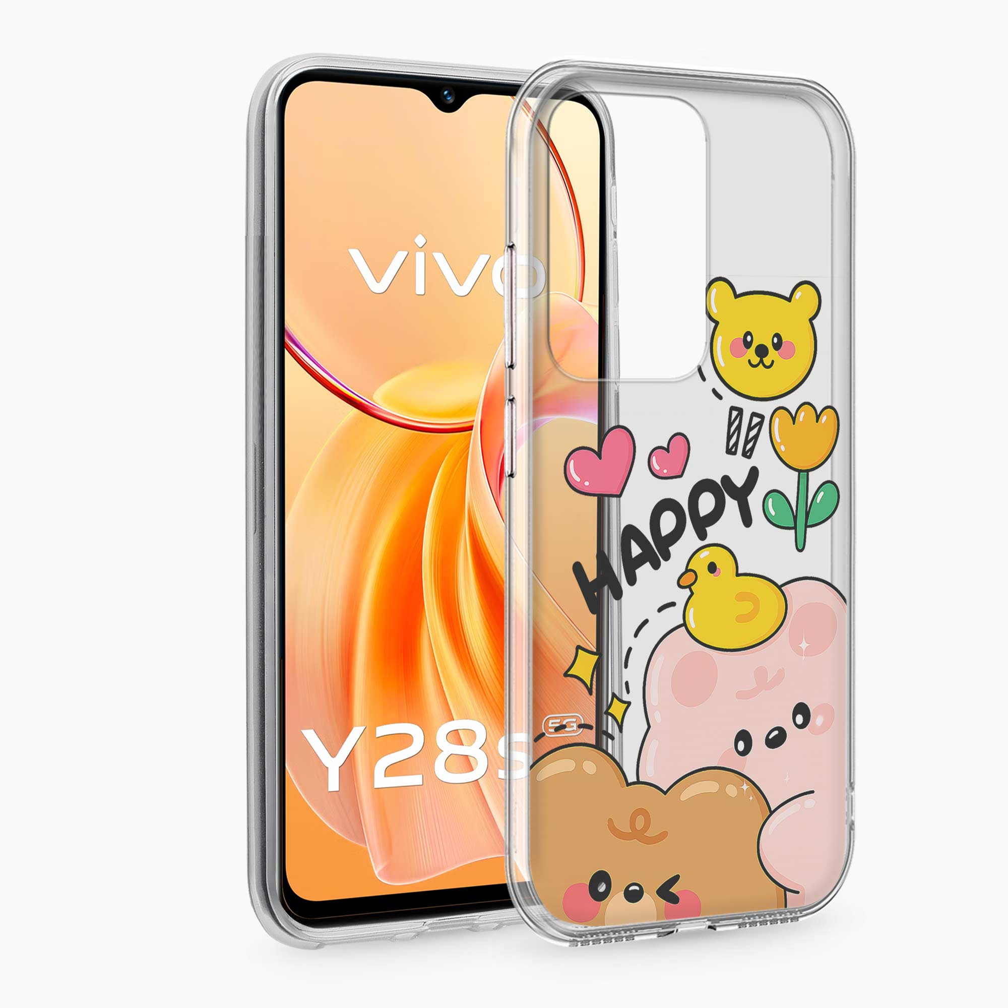Happy Duck Vivo Y28s 5G Silicone Back Cover