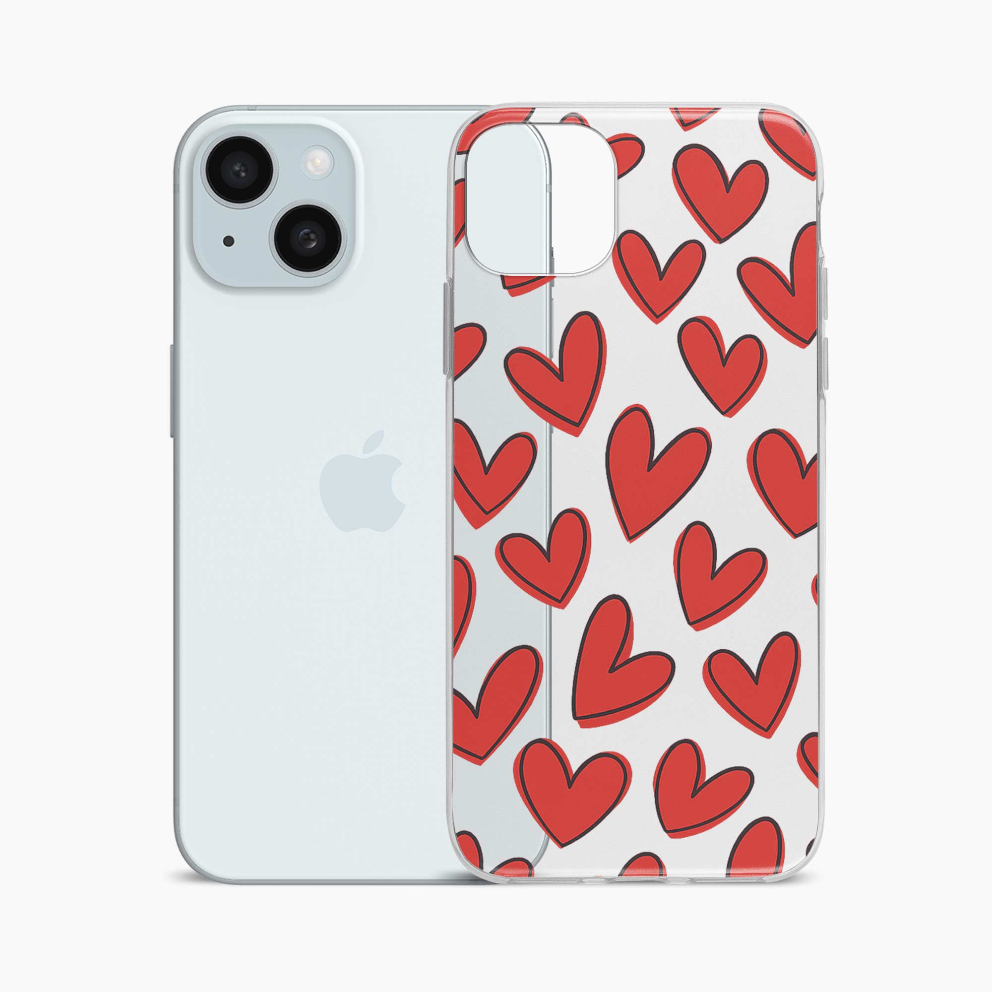 Red Hearts iPhone 13 Silicone Back Cover