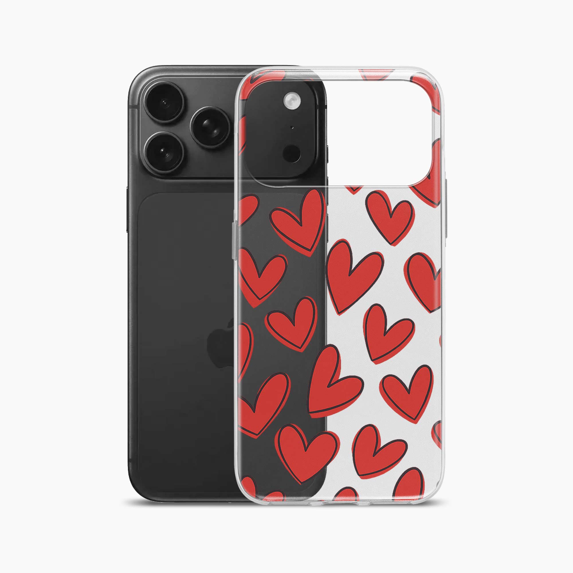 Red Hearts iPhone 17 Pro Max Silicone Back Cover