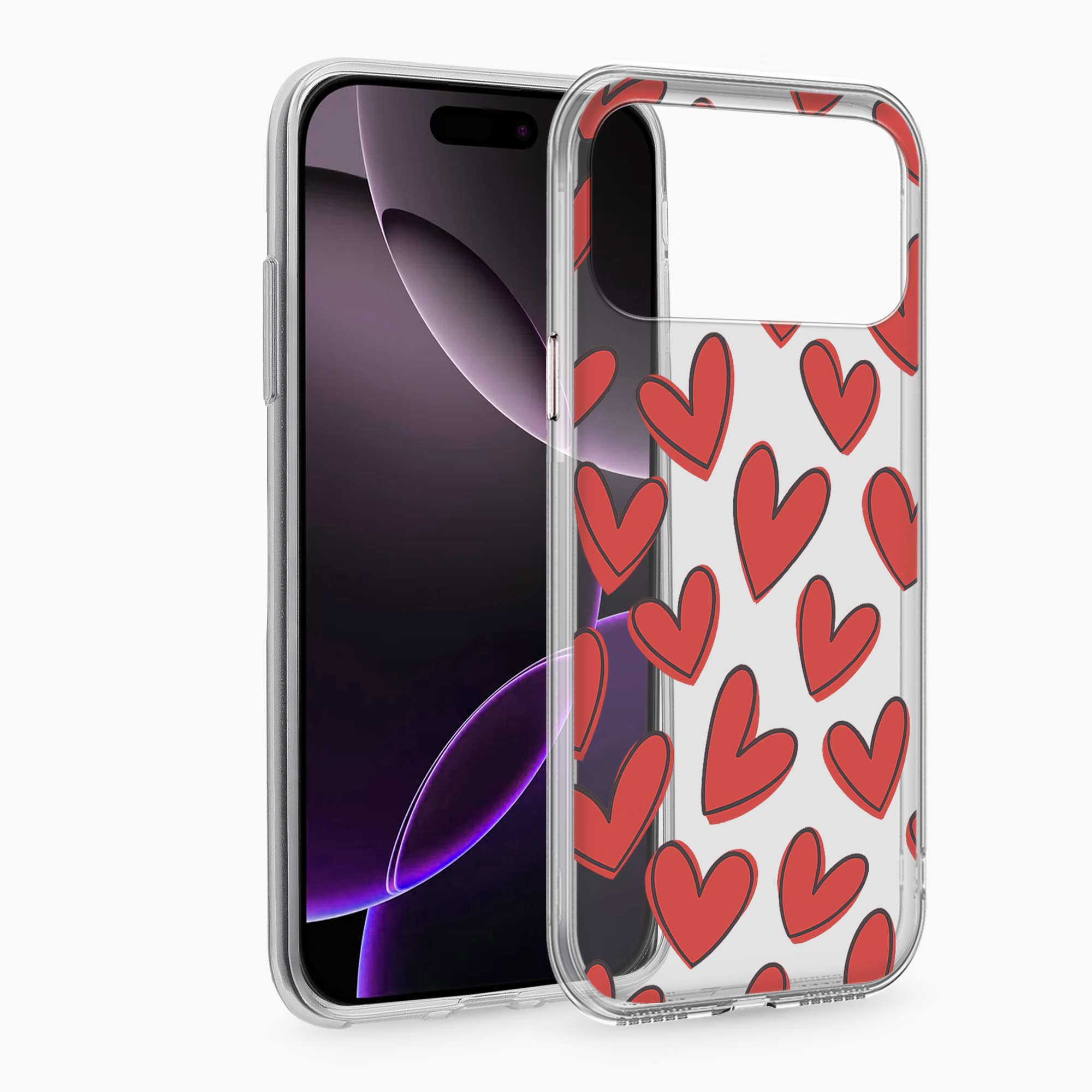Red Hearts iPhone 17 Pro Max Silicone Back Cover
