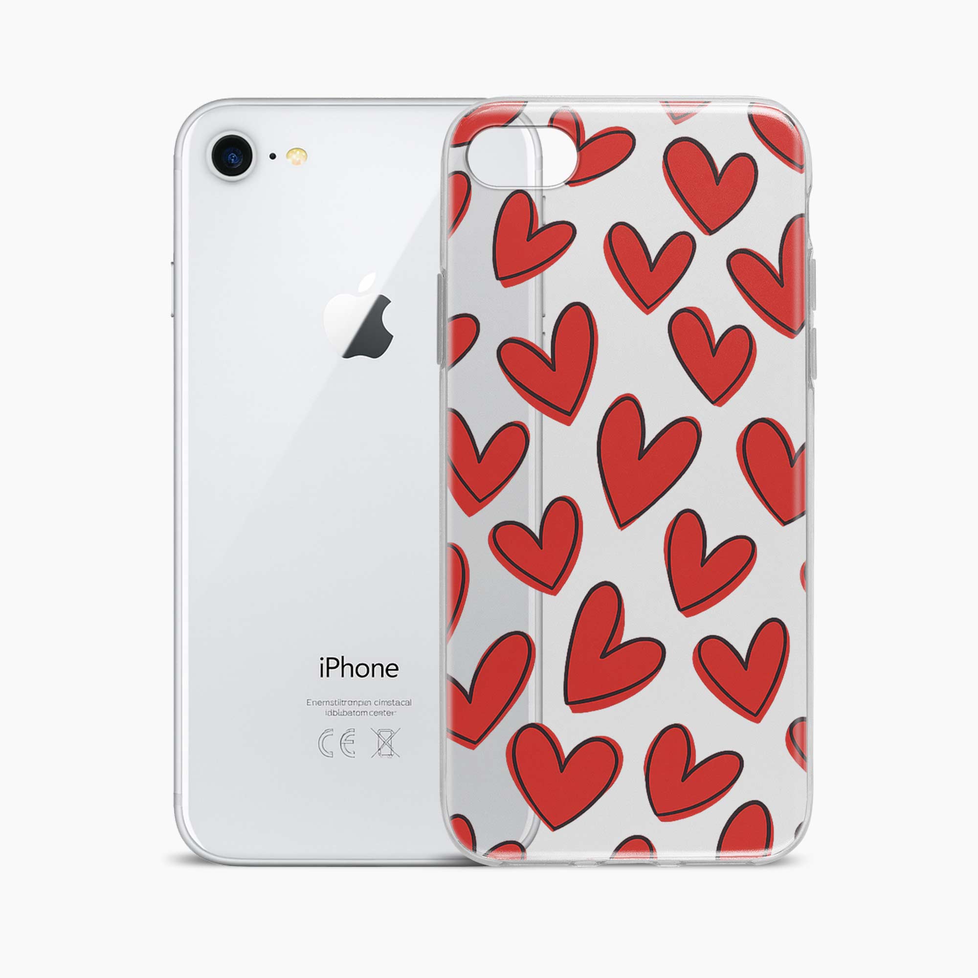 Red Hearts iPhone 6 Plus Silicone Back Cover