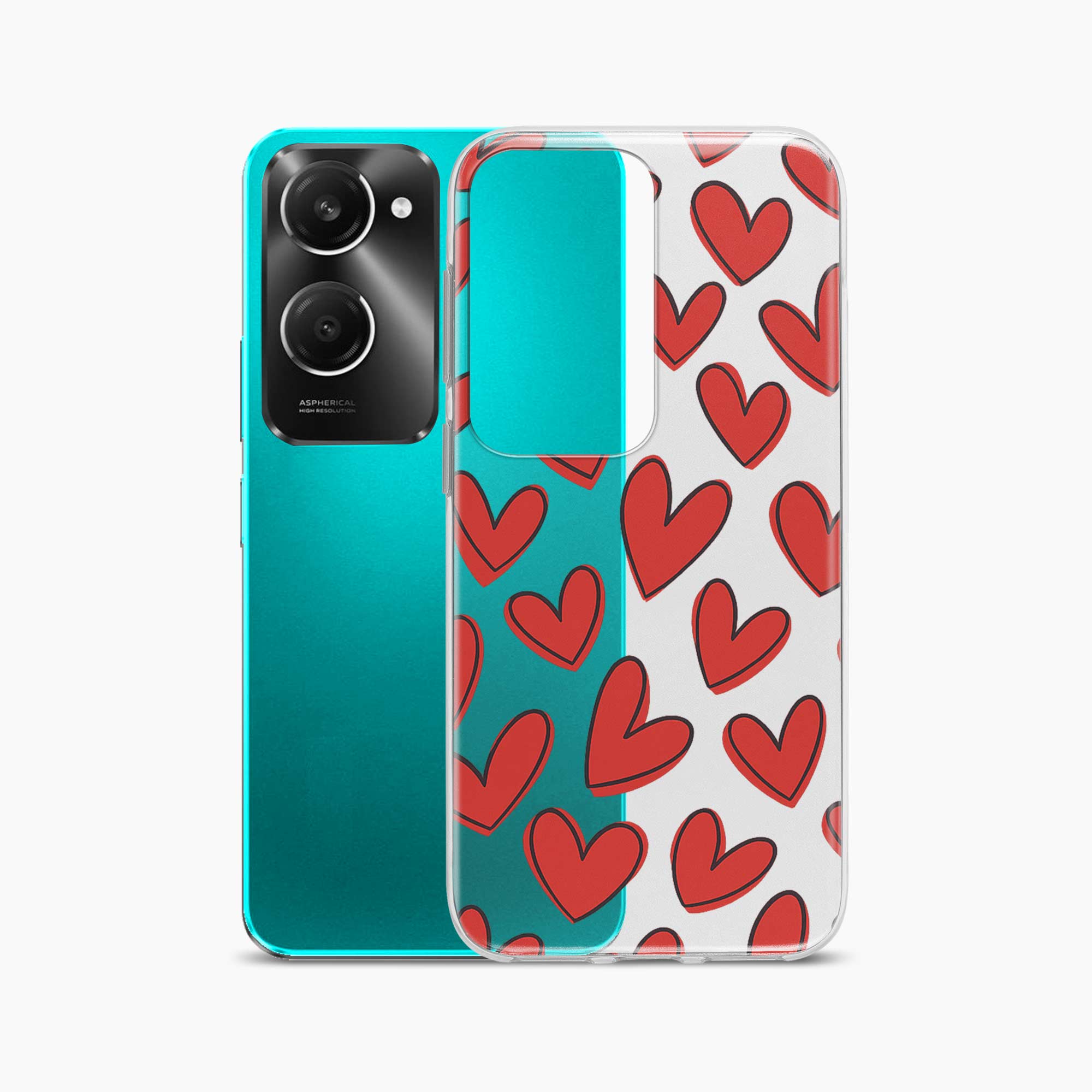 Red Hearts Iqoo Z9 Lite 5G Silicone Back Cover