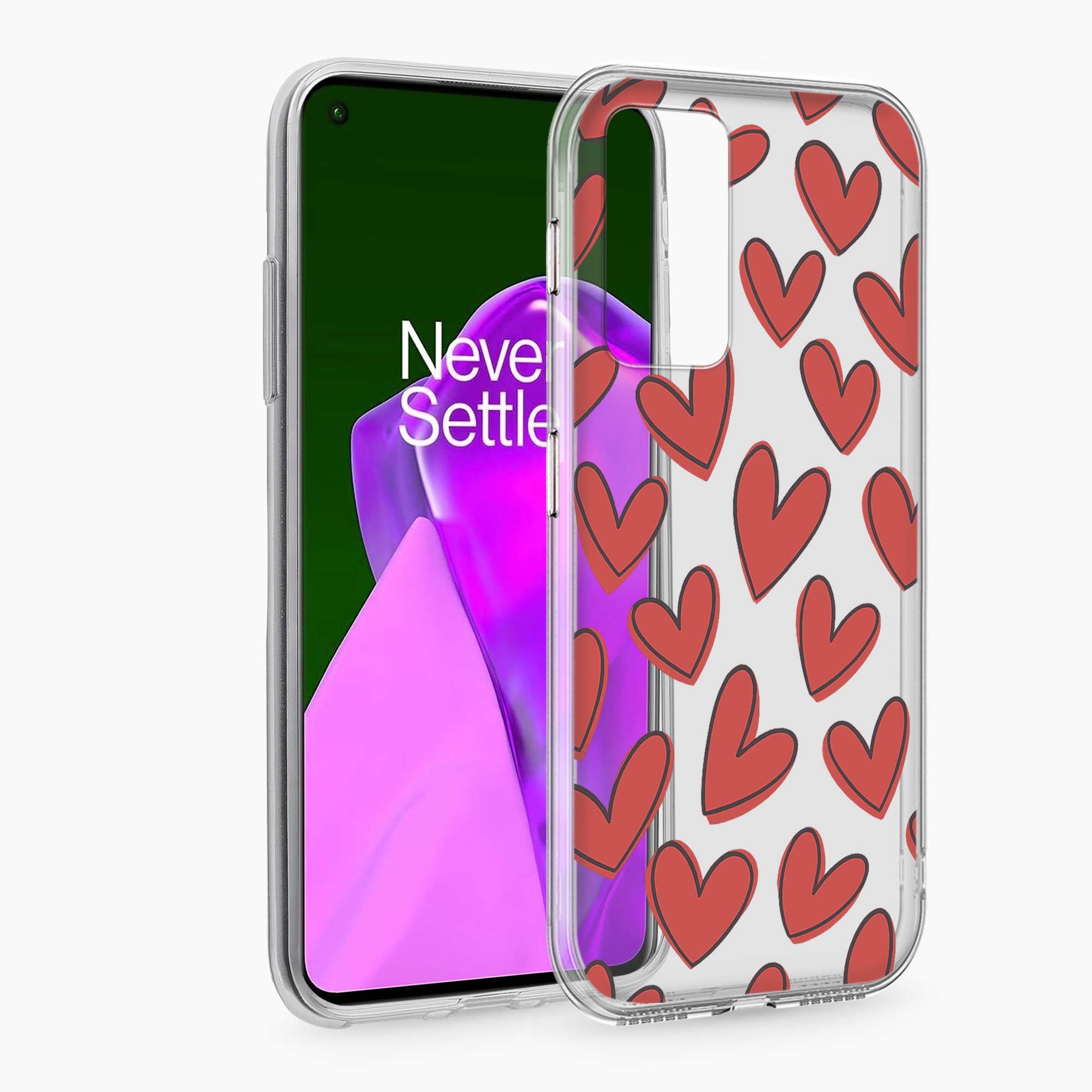 Red Hearts OnePlus 9 Pro Silicone Back Cover