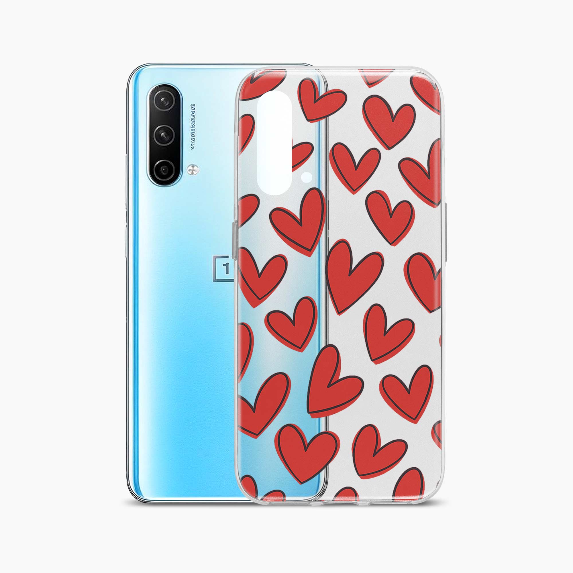 Red Hearts OnePlus Nord CE 5G Silicone Back Cover