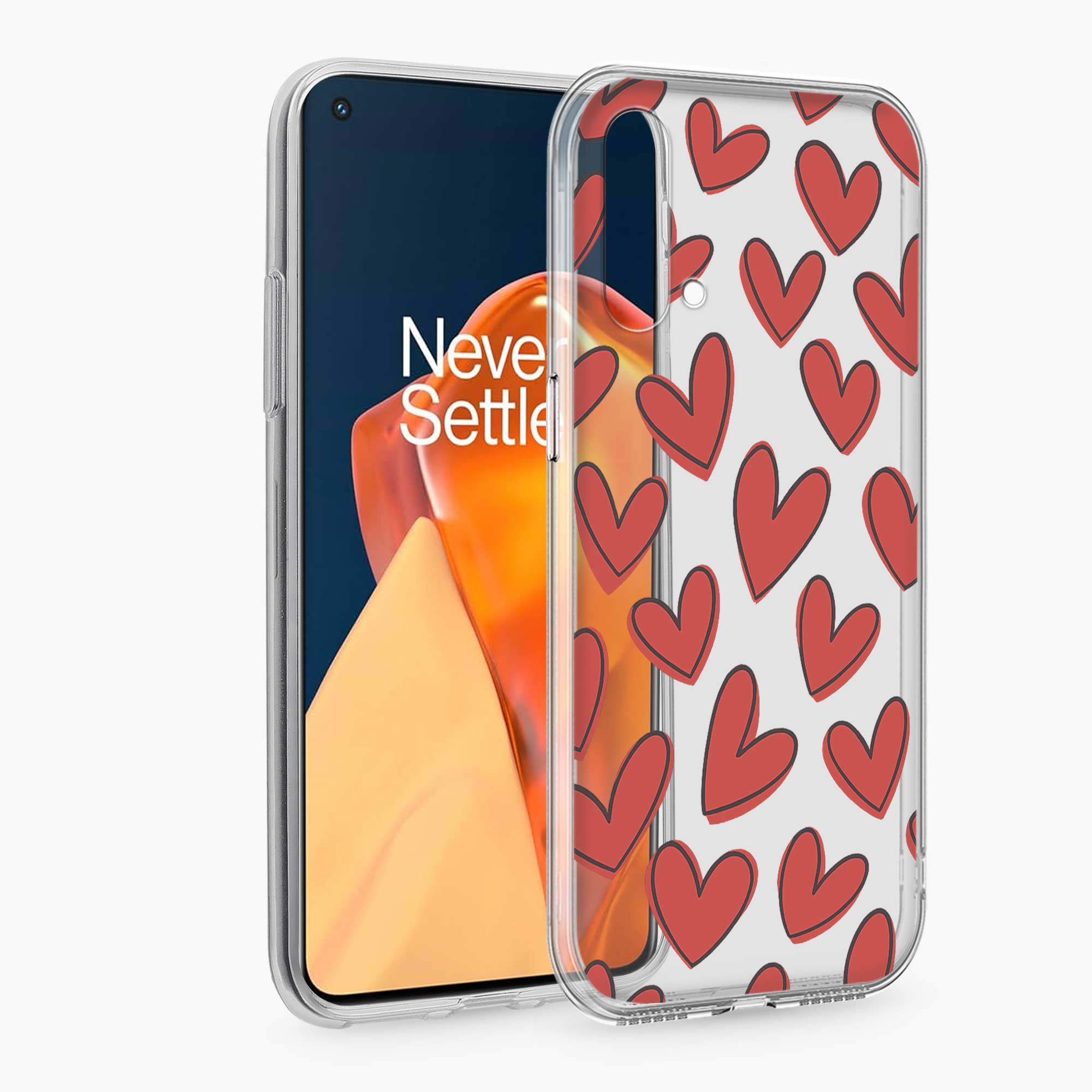 Red Hearts OnePlus Nord CE 5G Silicone Back Cover