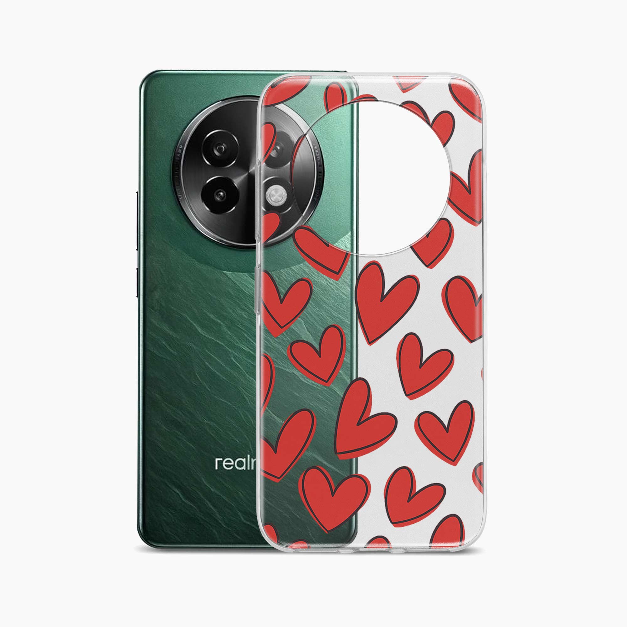 Red Hearts Realme 13 Plus 5G Silicone Back Cover