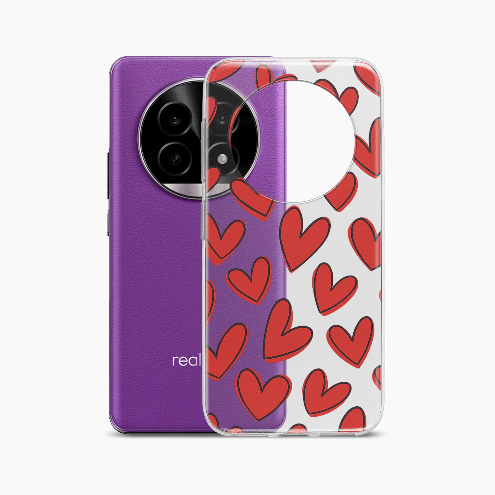 Red Hearts Realme 13 Pro 5G Silicone Back Cover