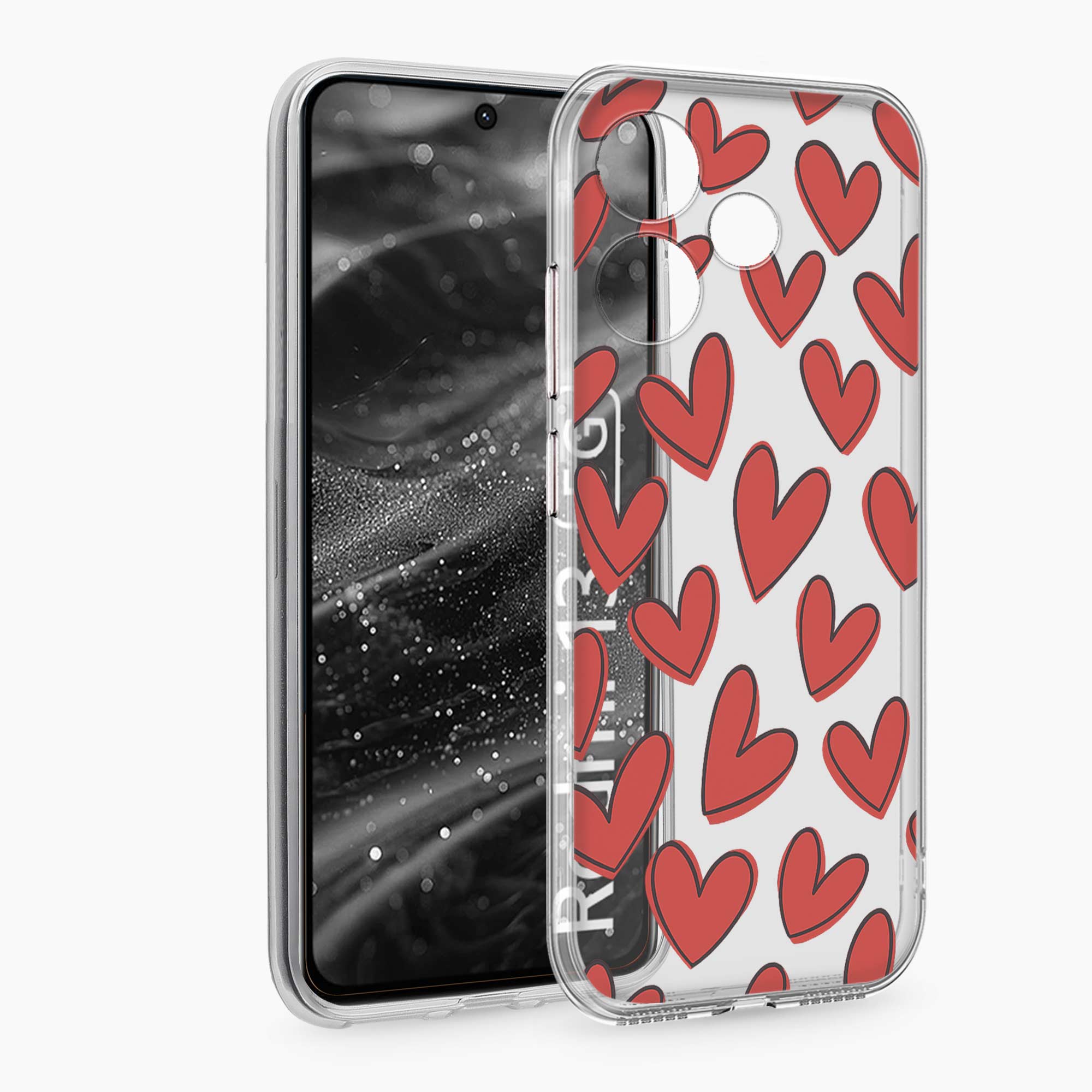 Red Hearts Realme Gt 6T 5G Silicone Back Cover