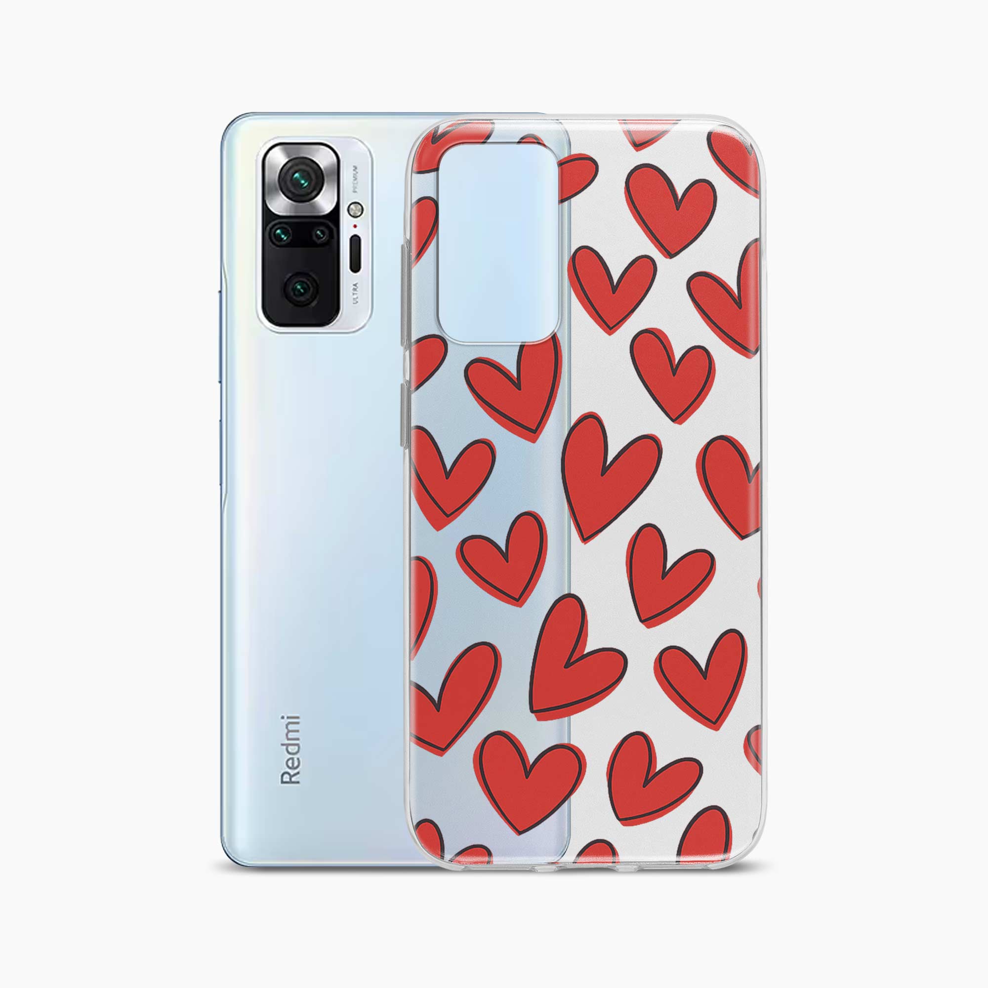 Red Hearts Redmi Note 10 Pro Max Silicone Back Cover