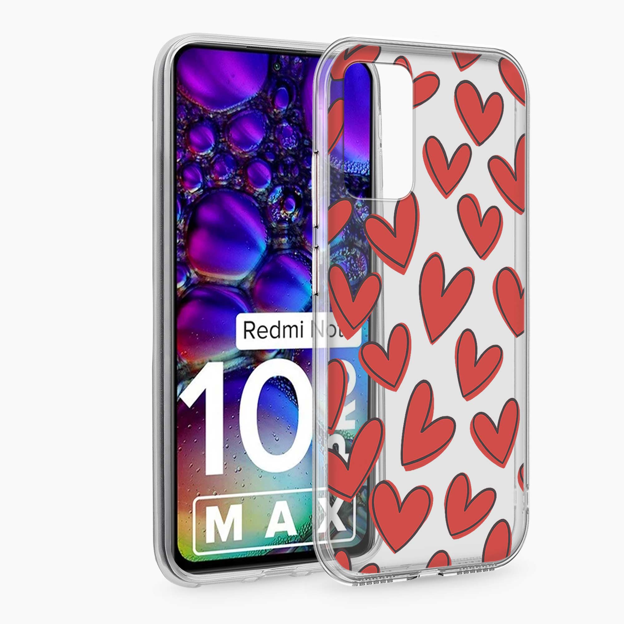 Red Hearts Redmi Note 10 Pro Max Silicone Back Cover
