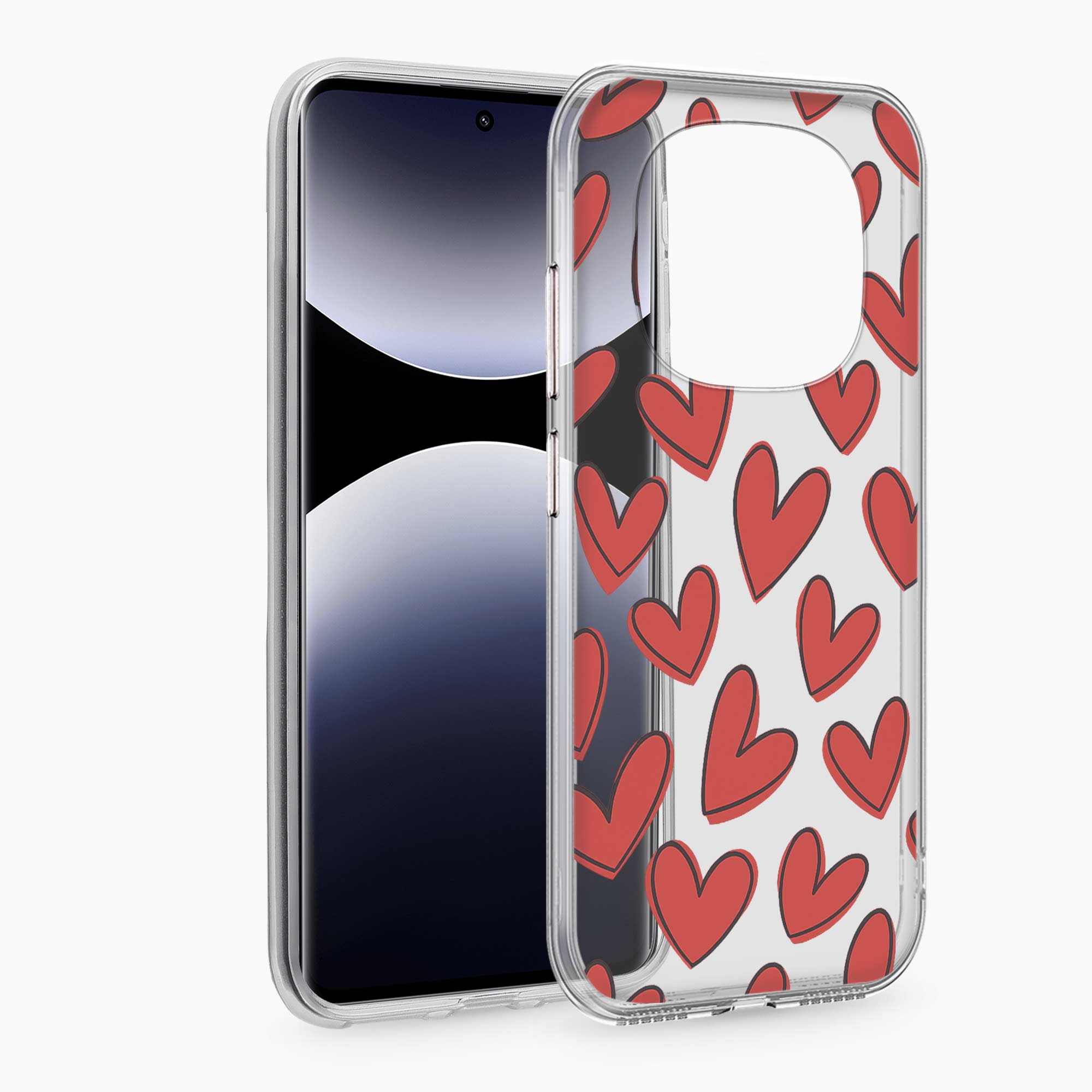 Red Hearts Redmi Note 14 Pro Plus 5G Silicone Back Cover