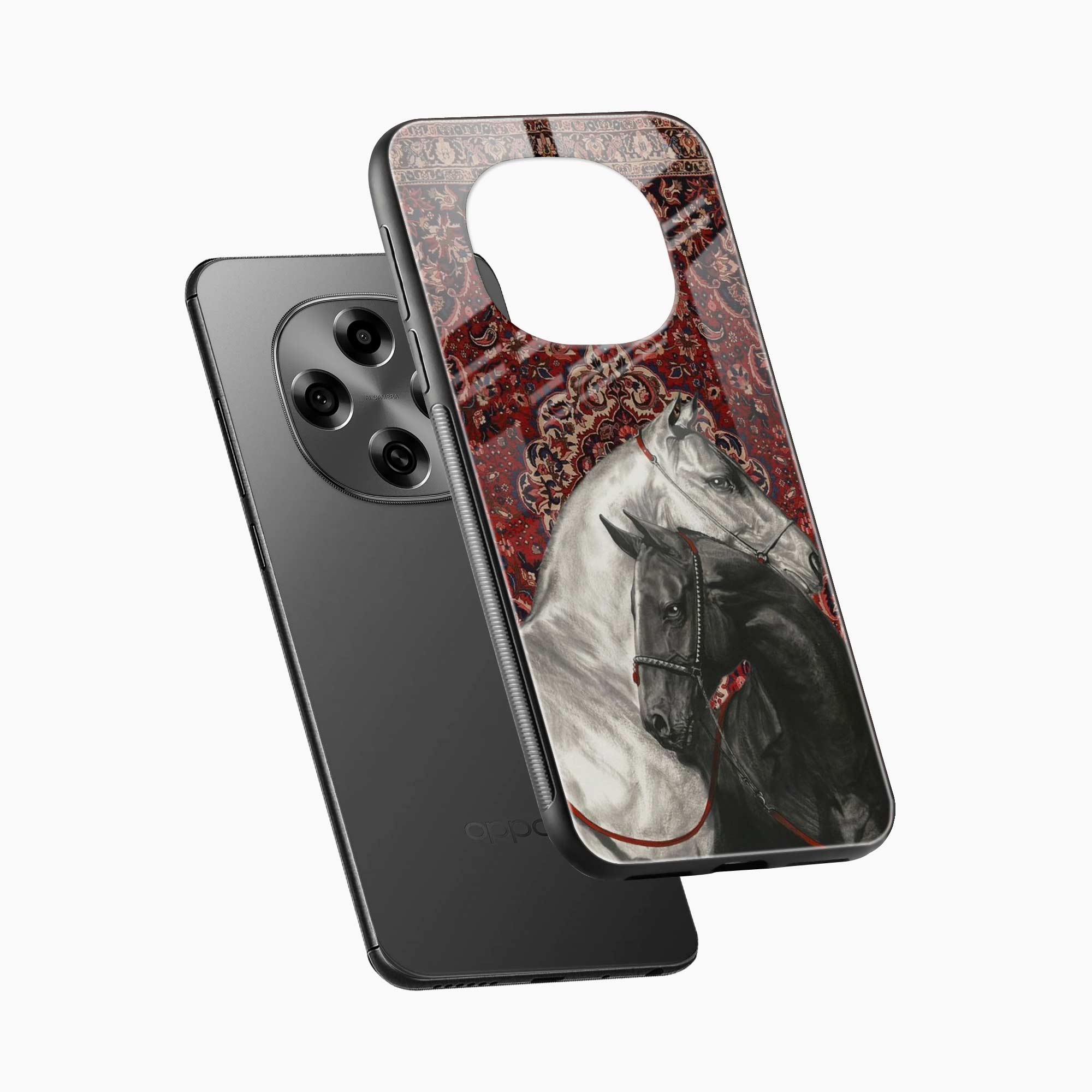 Black And White Horse Oppo F31 Pro 5G Back Cover