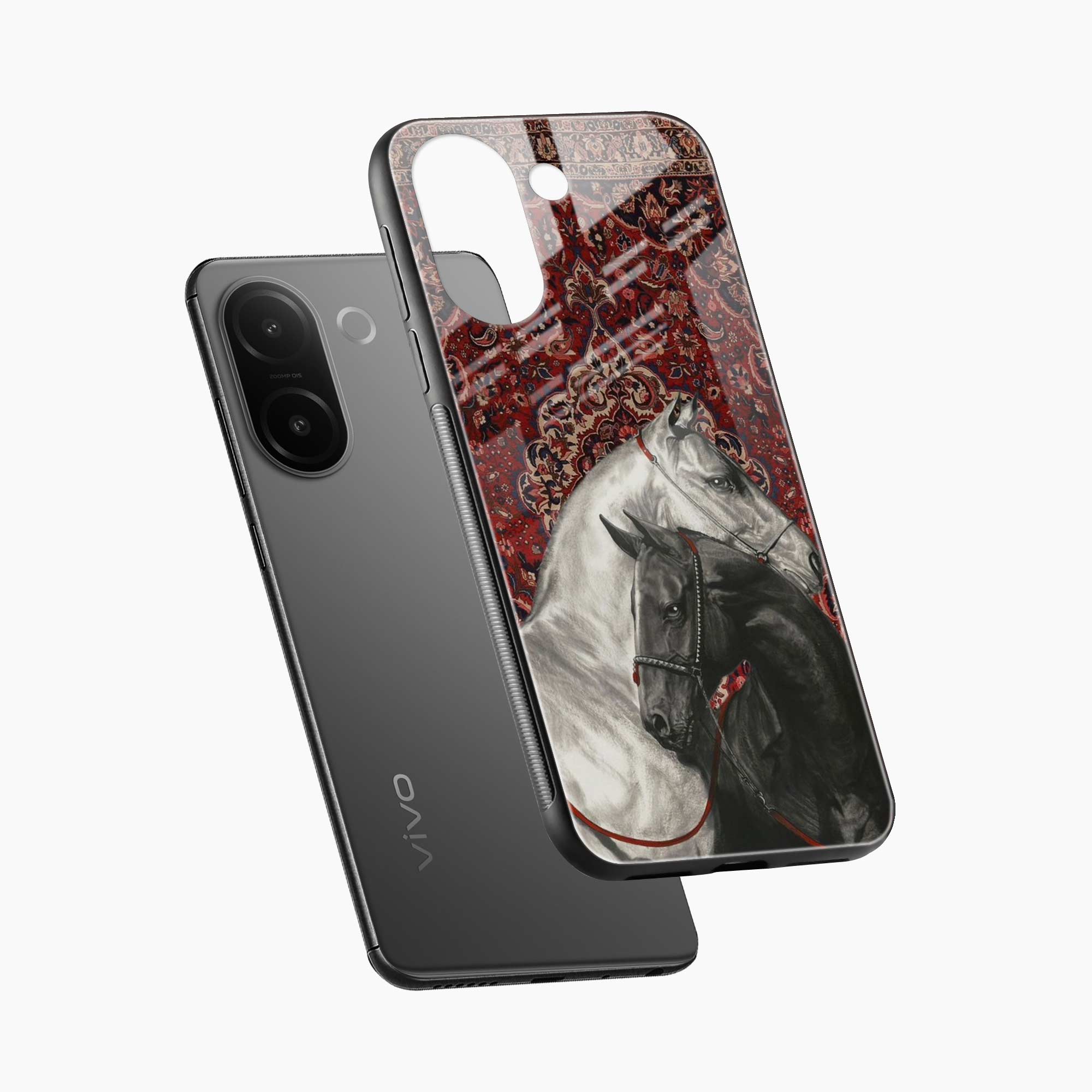 Black And White Horse Vivo V60e 5G Back Cover