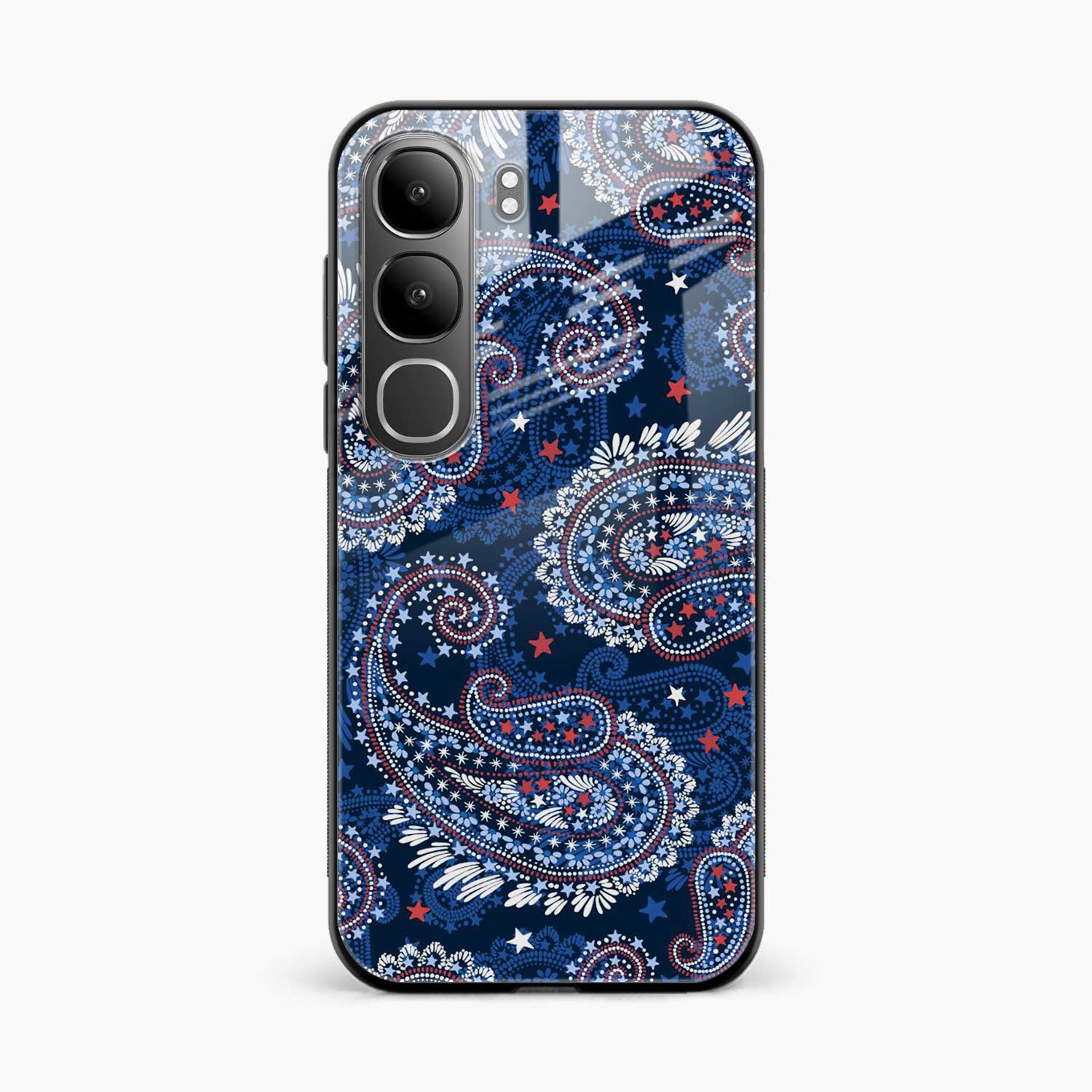 Blue Colored Classical Pattern Vivo Y31 5G Back Cover