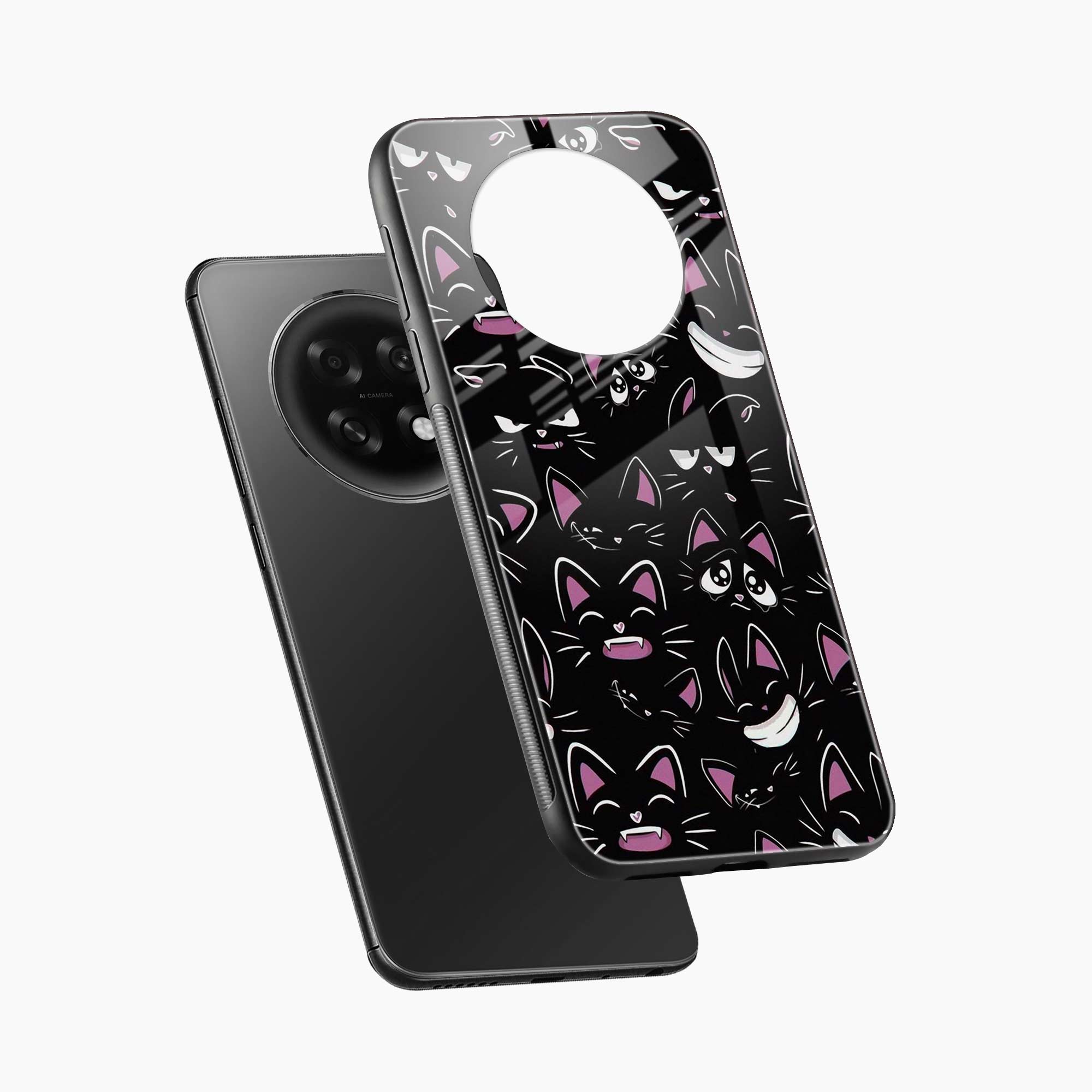 Cute Black Cat Oppo F31 Pro Plus 5G Back Cover