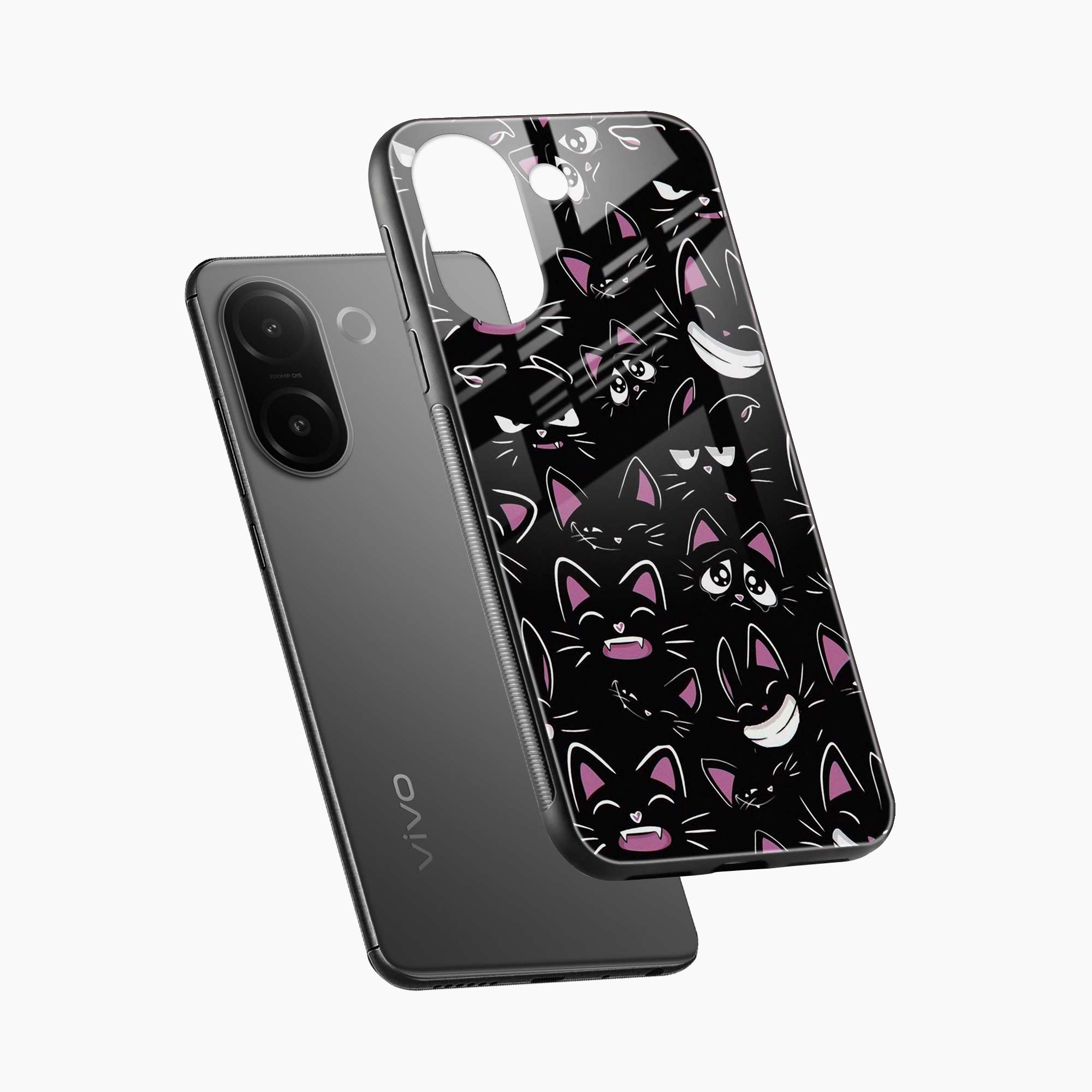 Cute Black Cat Vivo V60e 5G Back Cover