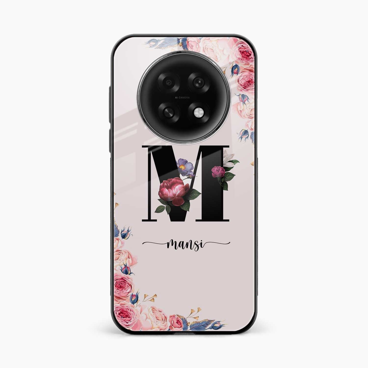 Floral Name Personalised Oppo F31 Pro Plus 5G Back Cover