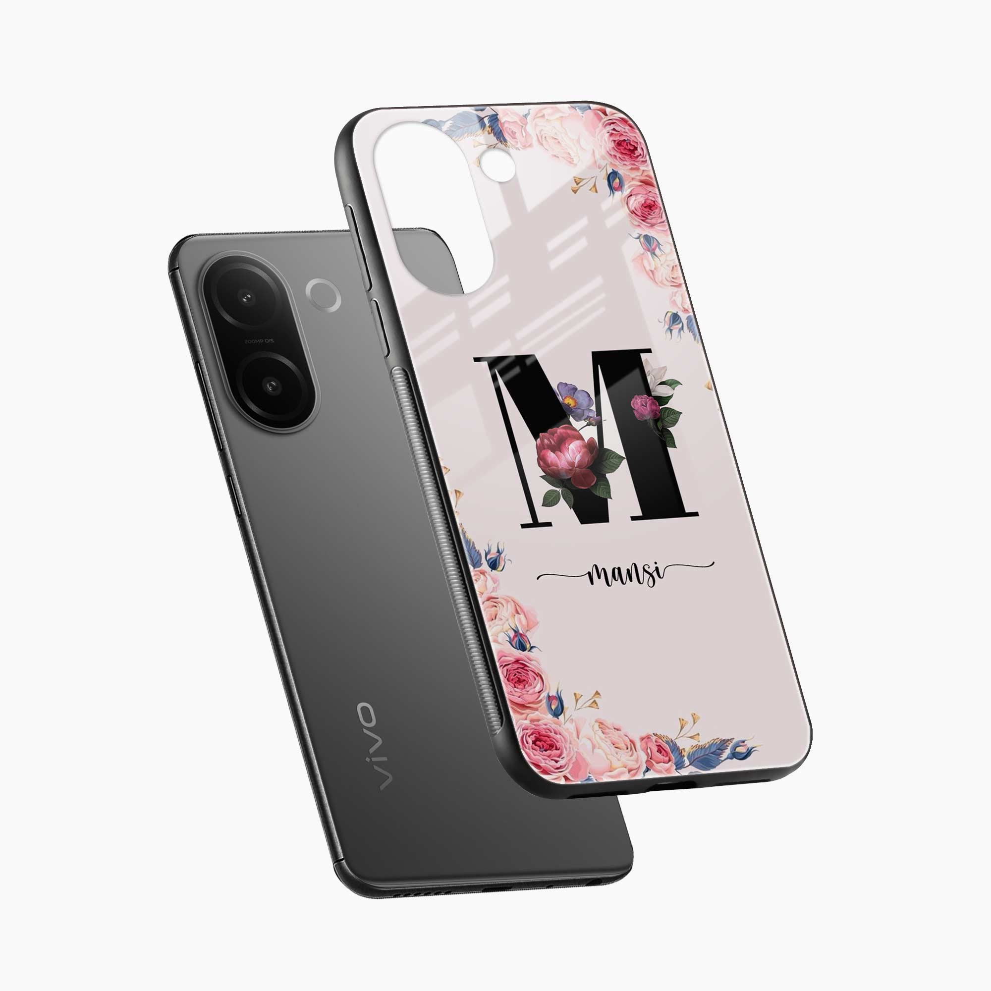 Floral Name Personalised Vivo V60e 5G Back Cover