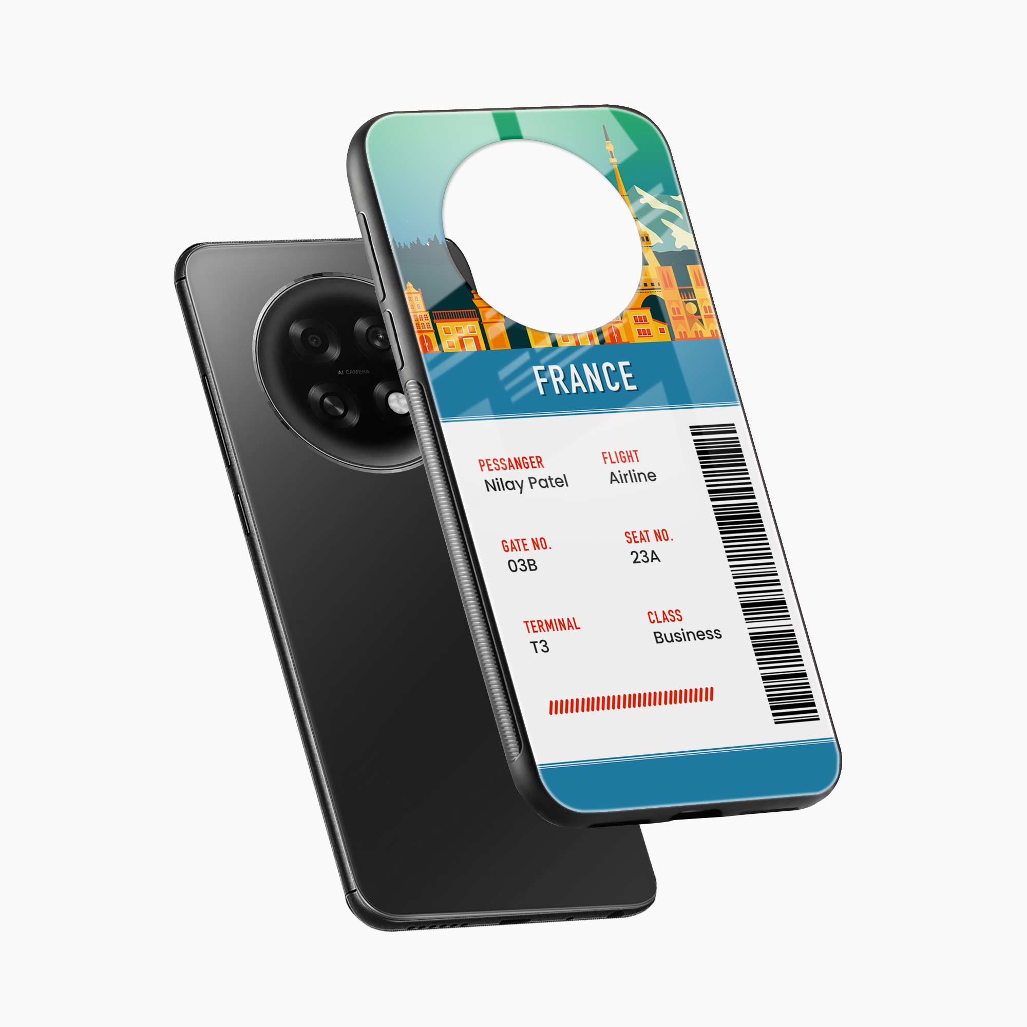 France Boarding Pass Oppo F31 Pro Plus 5G Back Cover