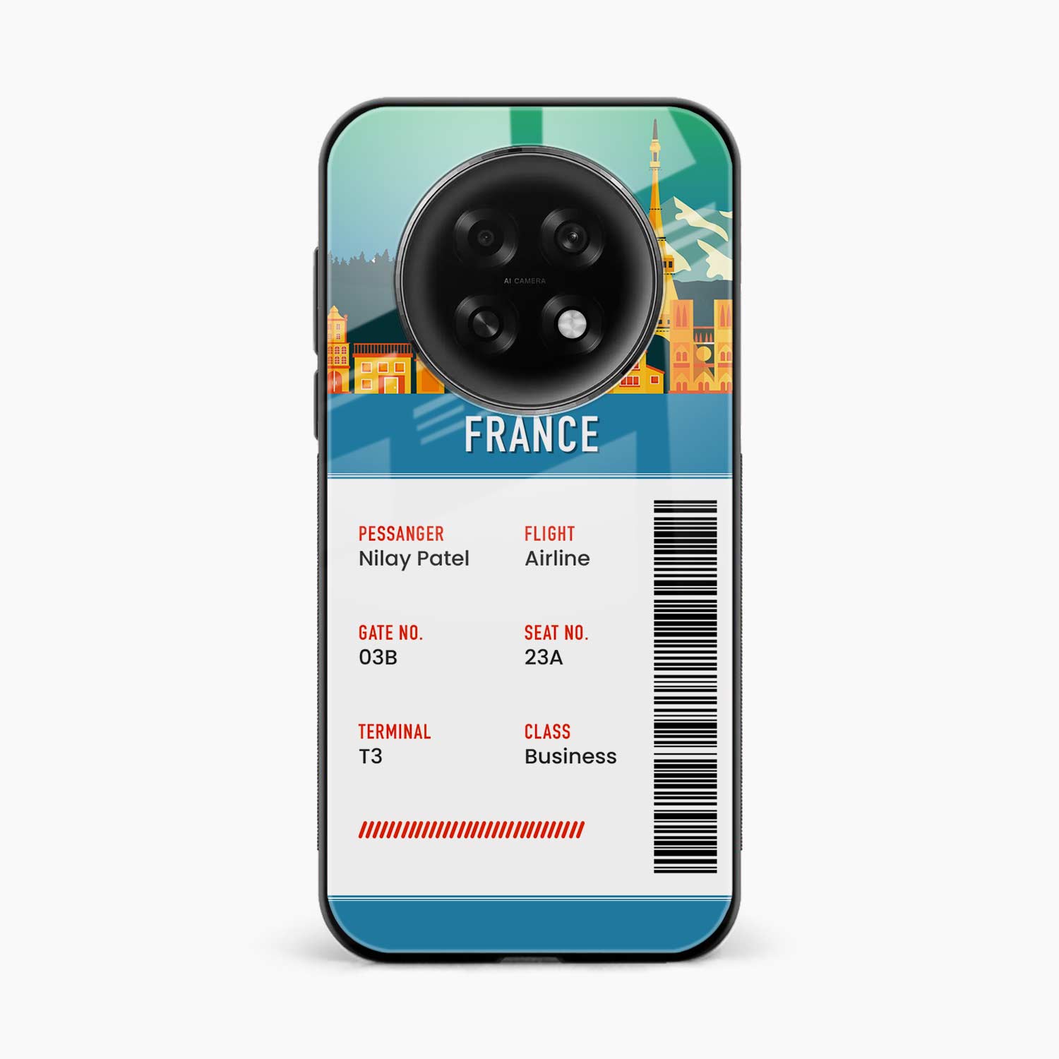 France Boarding Pass Oppo F31 Pro Plus 5G Back Cover