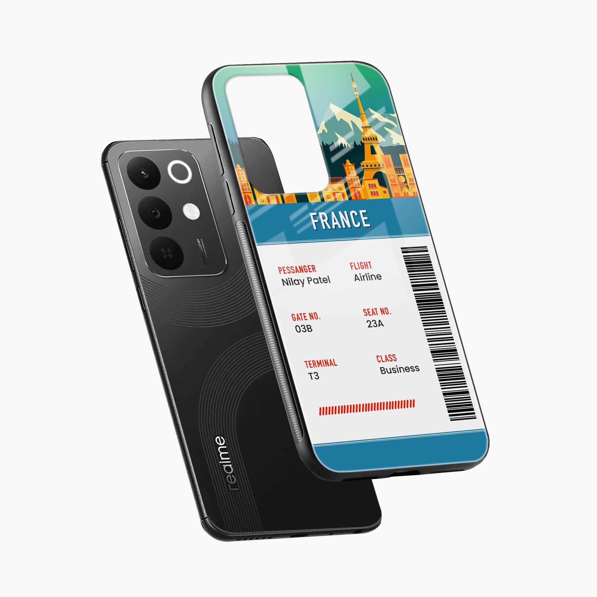 France Boarding Pass Realme C85 5G Back Cover